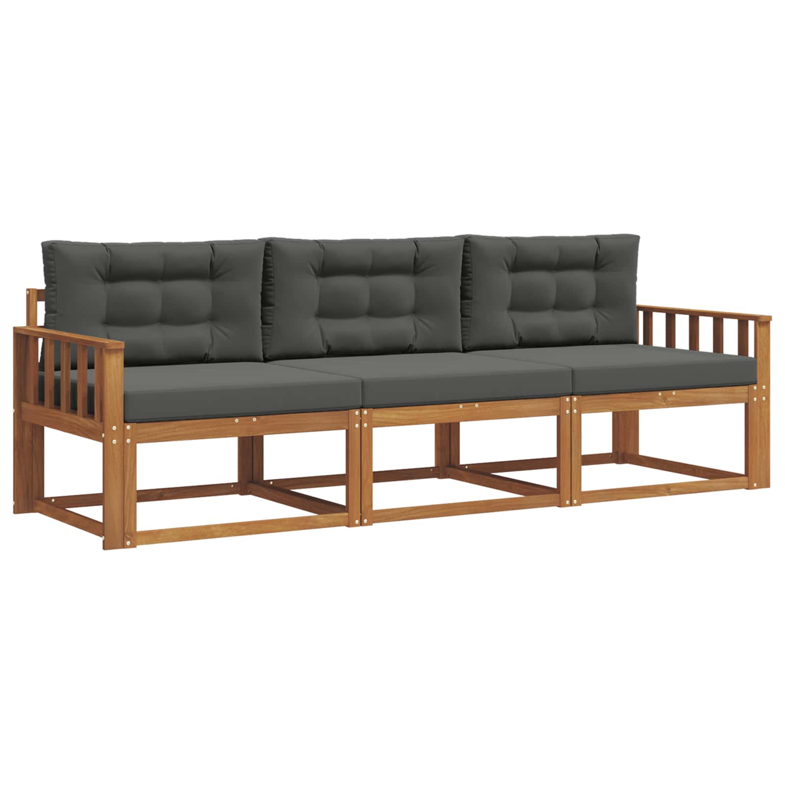Set vanjskih sofa s jastukom 3 pcs Prirodna i antracit