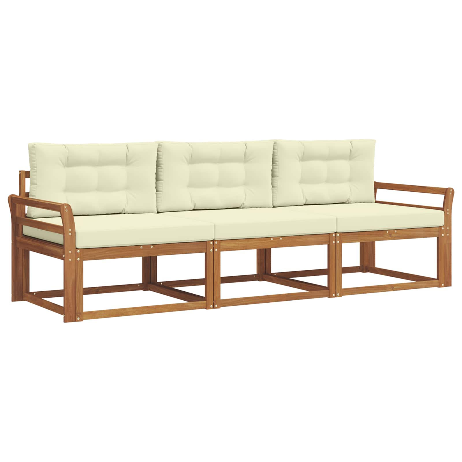 Set vanjskih sofa s jastukom 3 pcs Prirodna i krem