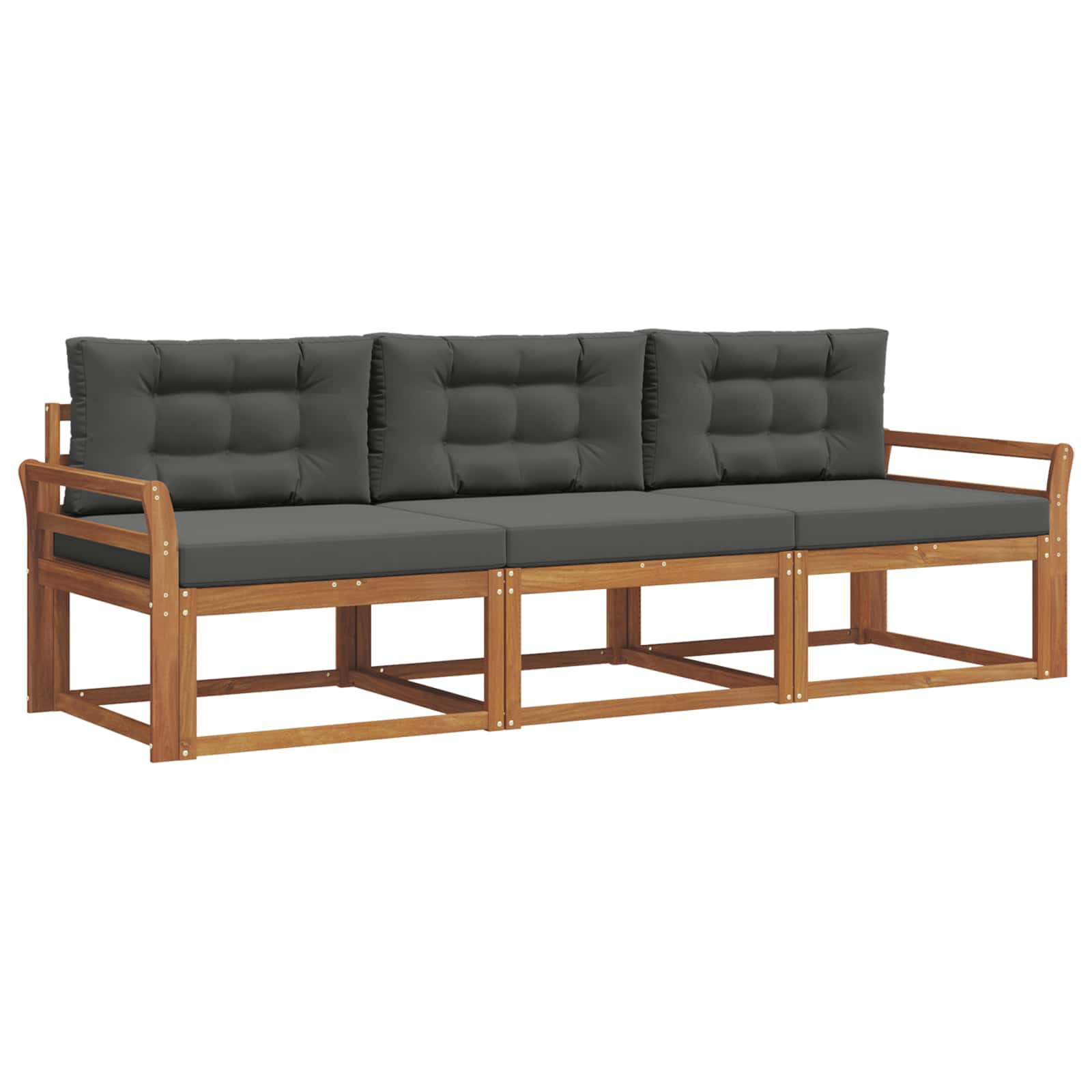 Set vanjskih sofa s jastukom 3 pcs Prirodna i antracit