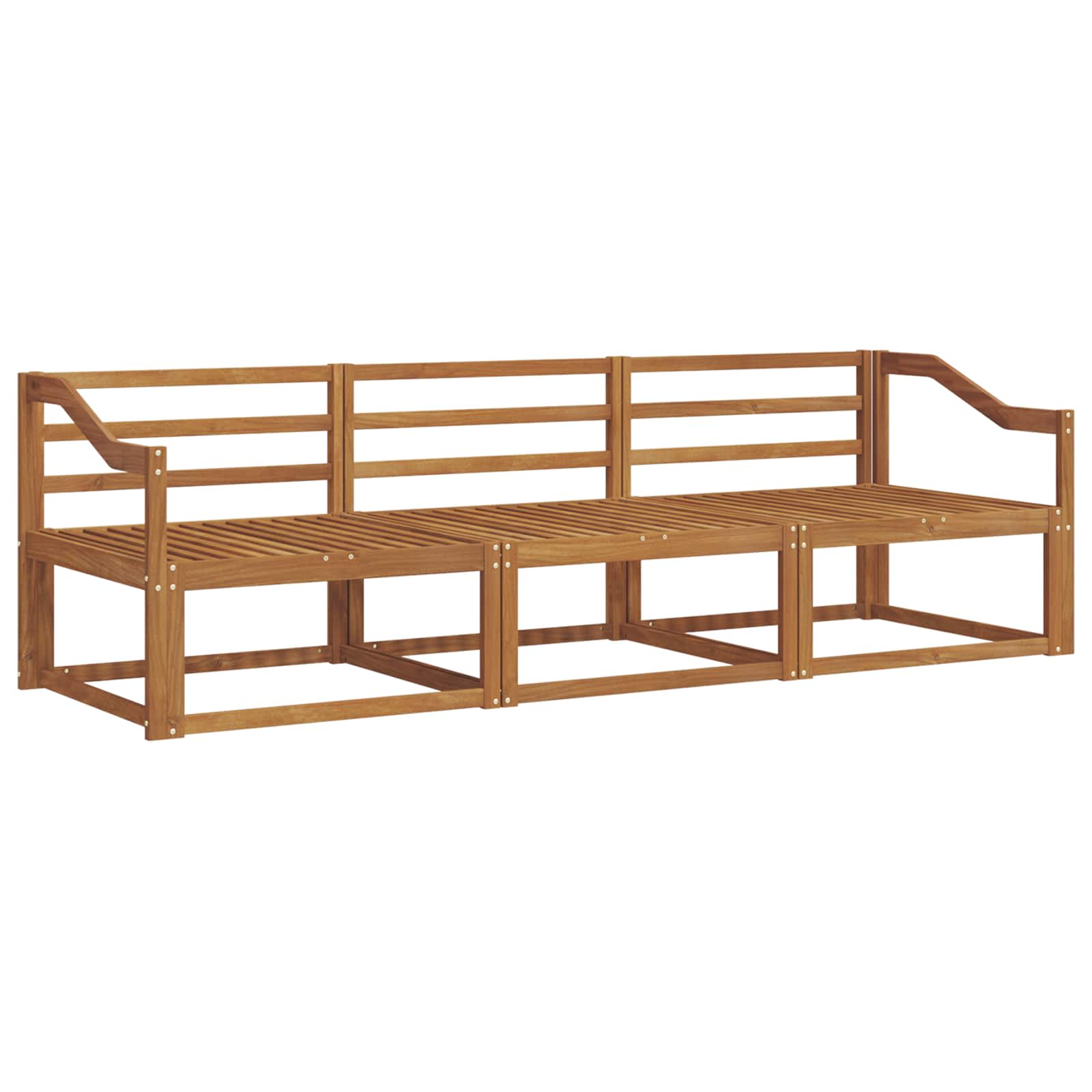 Set vanjskih sofa 3 pcs Prirodna Čvrsto drvo akacije
