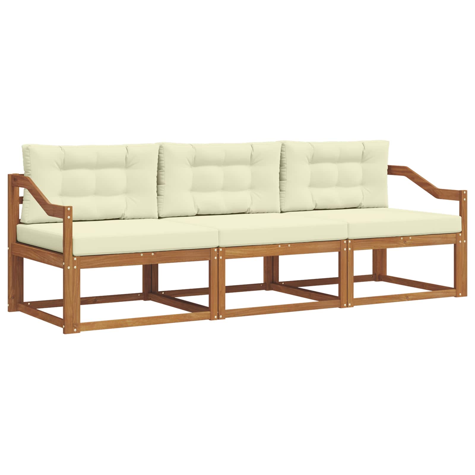Set vanjskih sofa s jastukom 3 pcs Prirodna i krem
