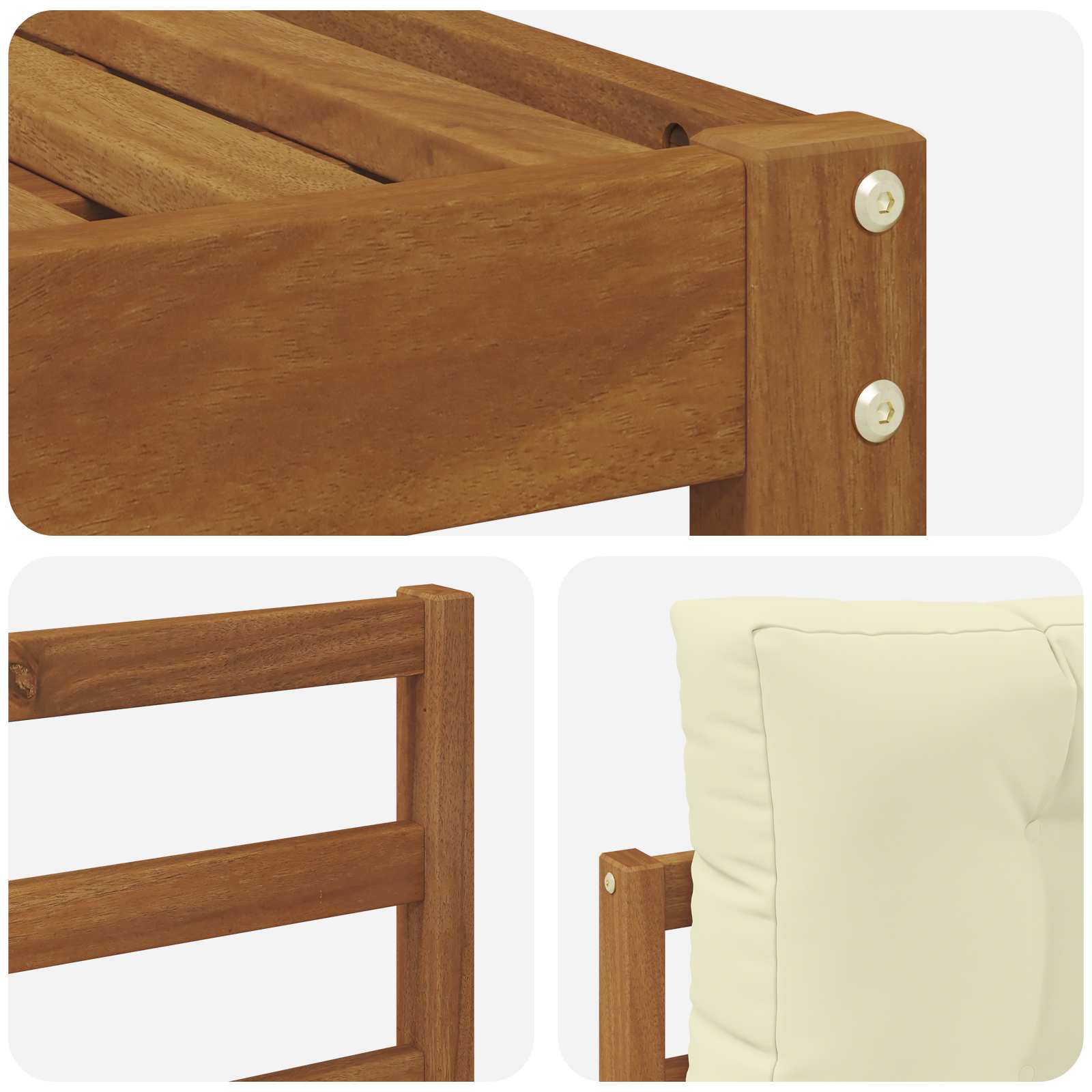 Set vanjskih sofa s jastukom 5 pcs Prirodna i krem