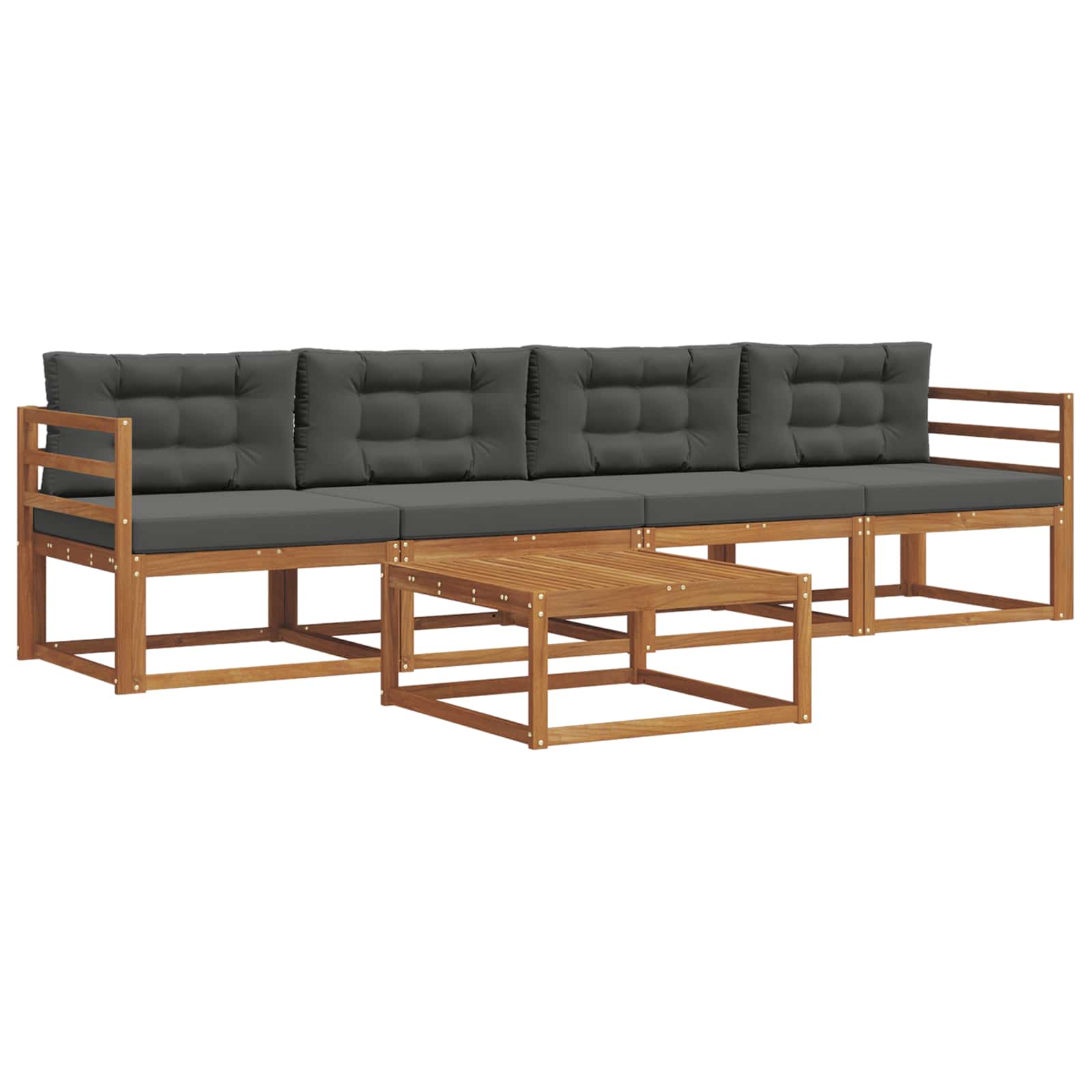 Set vanjskih sofa s jastukom 5 pcs Prirodna i antracit