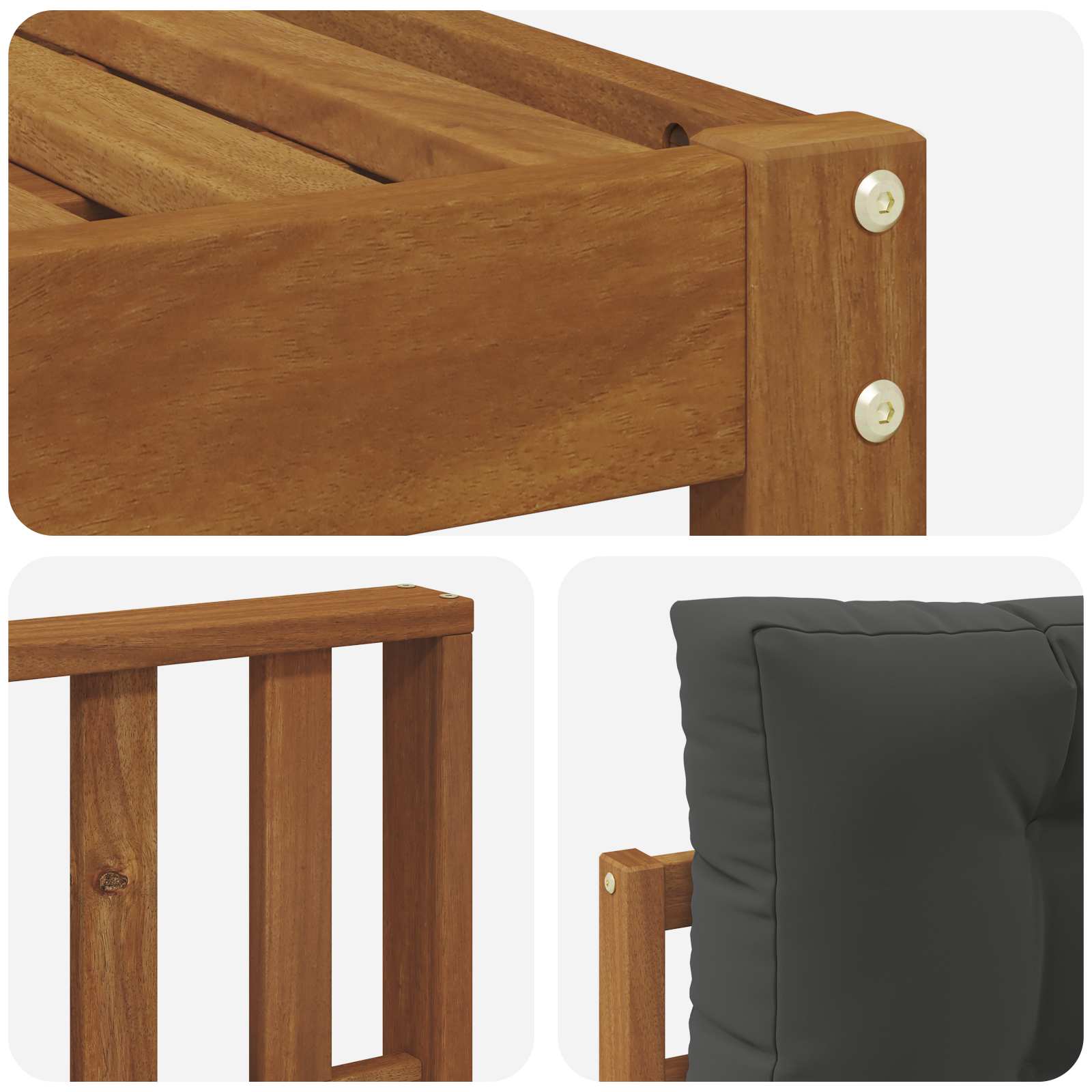 Set vanjskih sofa s jastukom 5 pcs Prirodna i antracit