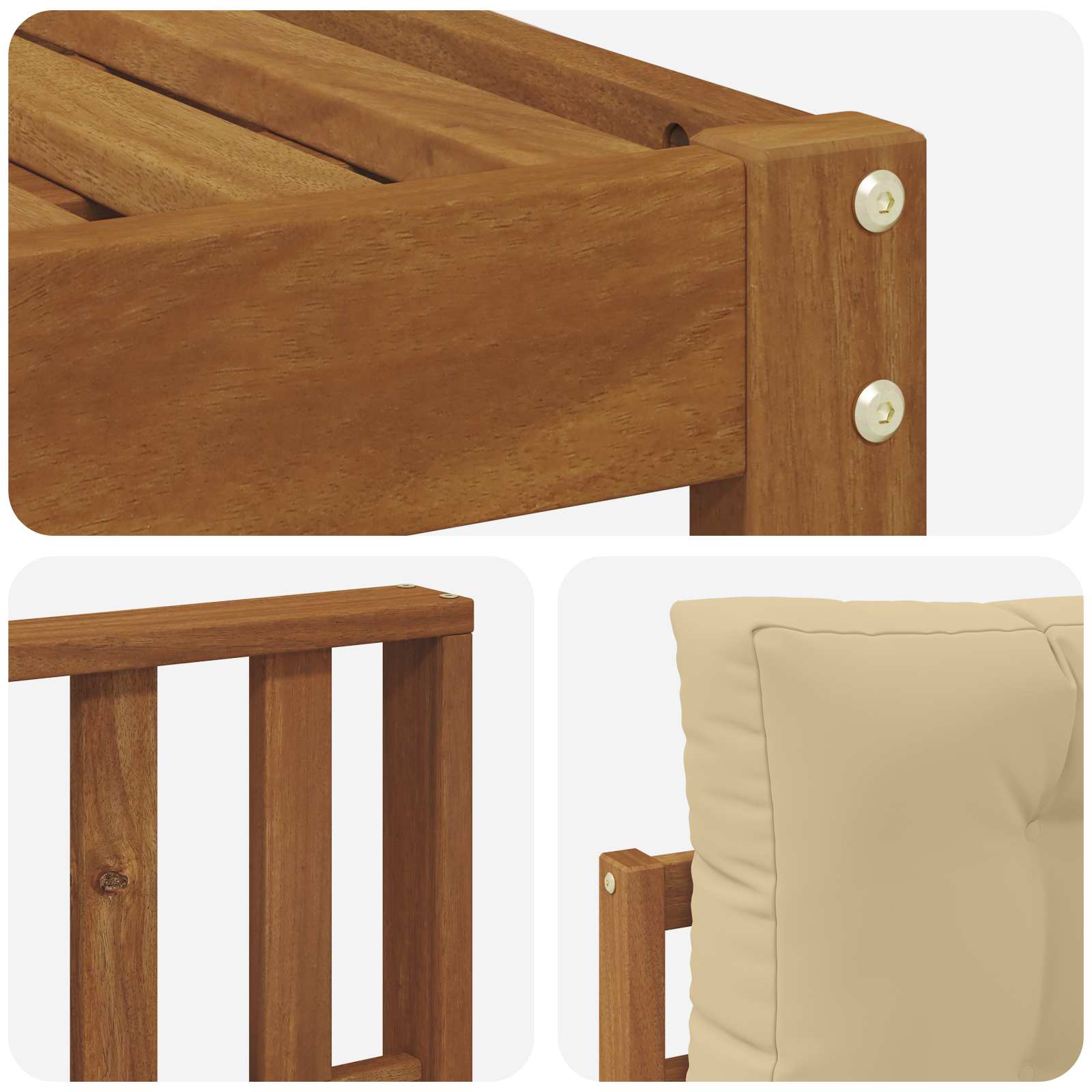 Set vanjskih sofa s jastukom 5 pcs Prirodna i bež