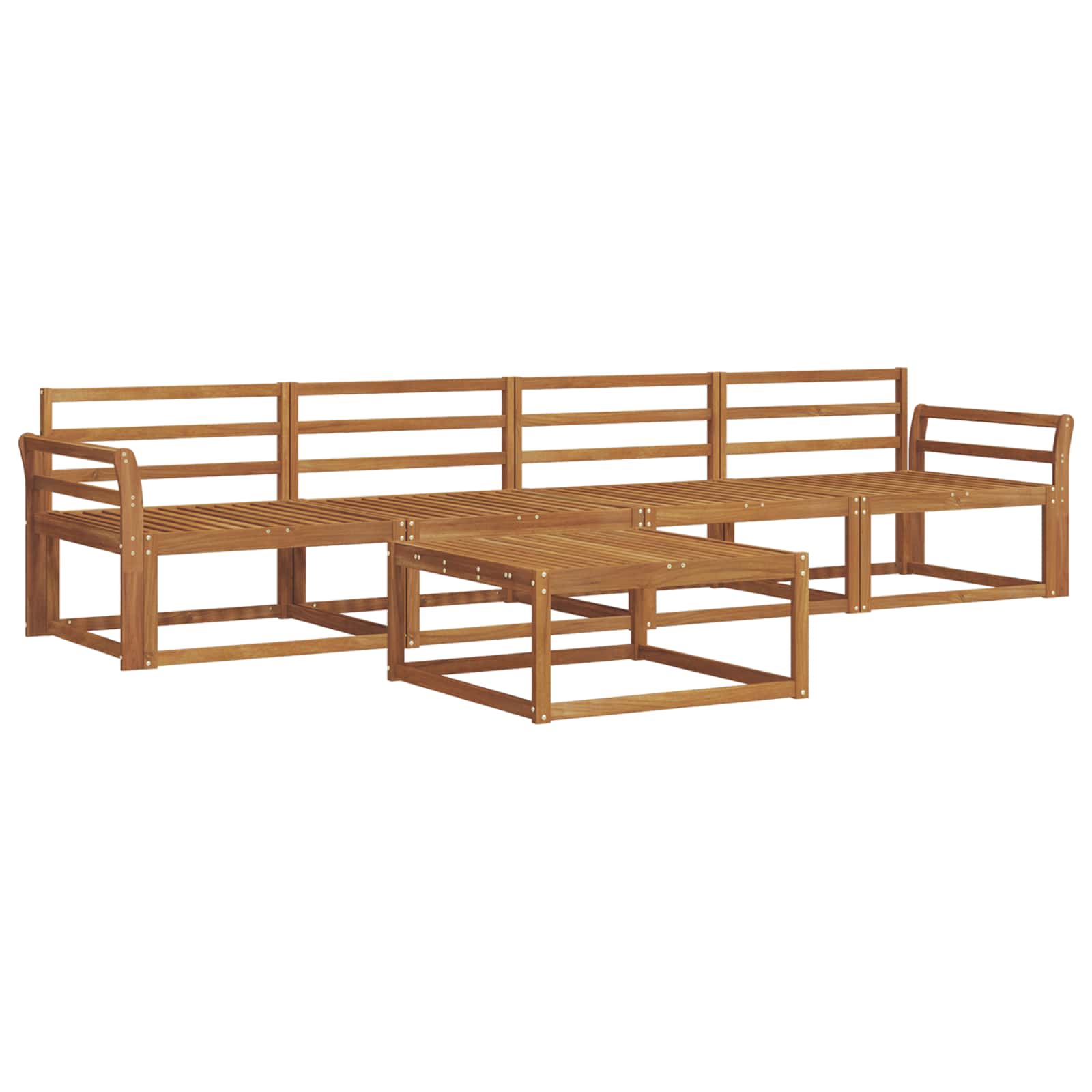 Set vanjskih sofa 5 pcs Prirodna Čvrsto drvo akacije