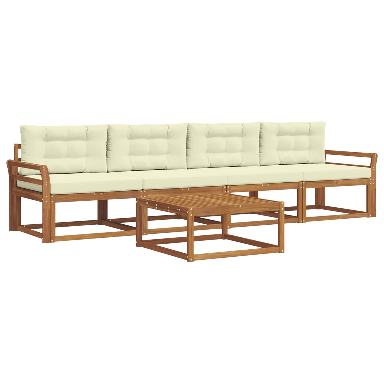 Set vanjskih sofa s jastukom 5 pcs Prirodna i krem