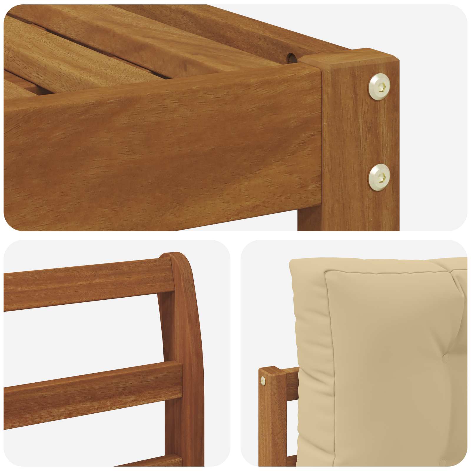 Set vanjskih sofa s jastukom 5 pcs Prirodna i bež
