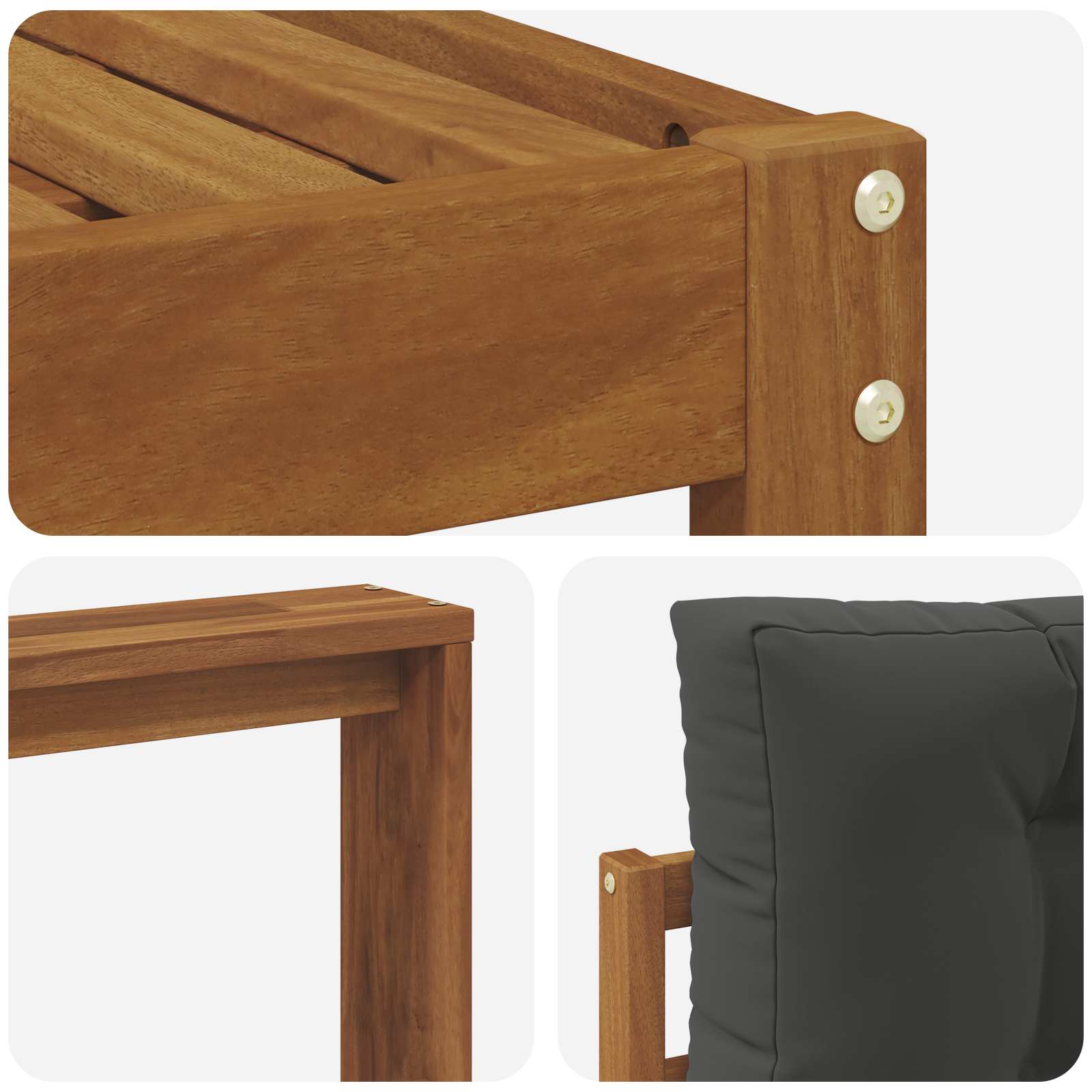 Set vanjskih sofa s jastukom 5 pcs Prirodna i antracit