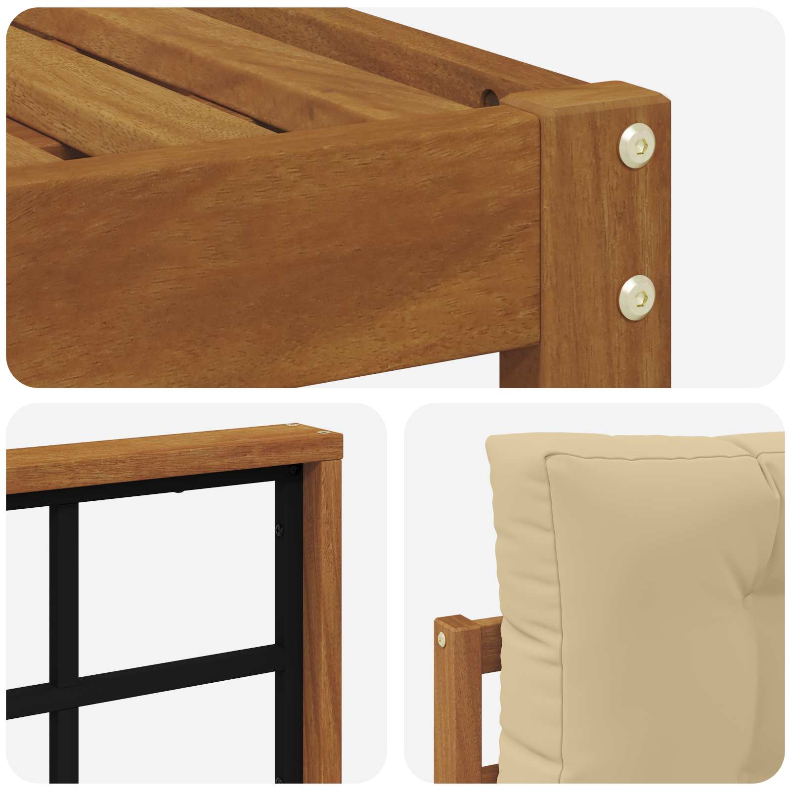 Set vanjskih sofa s jastukom 5 pcs Prirodna i bež