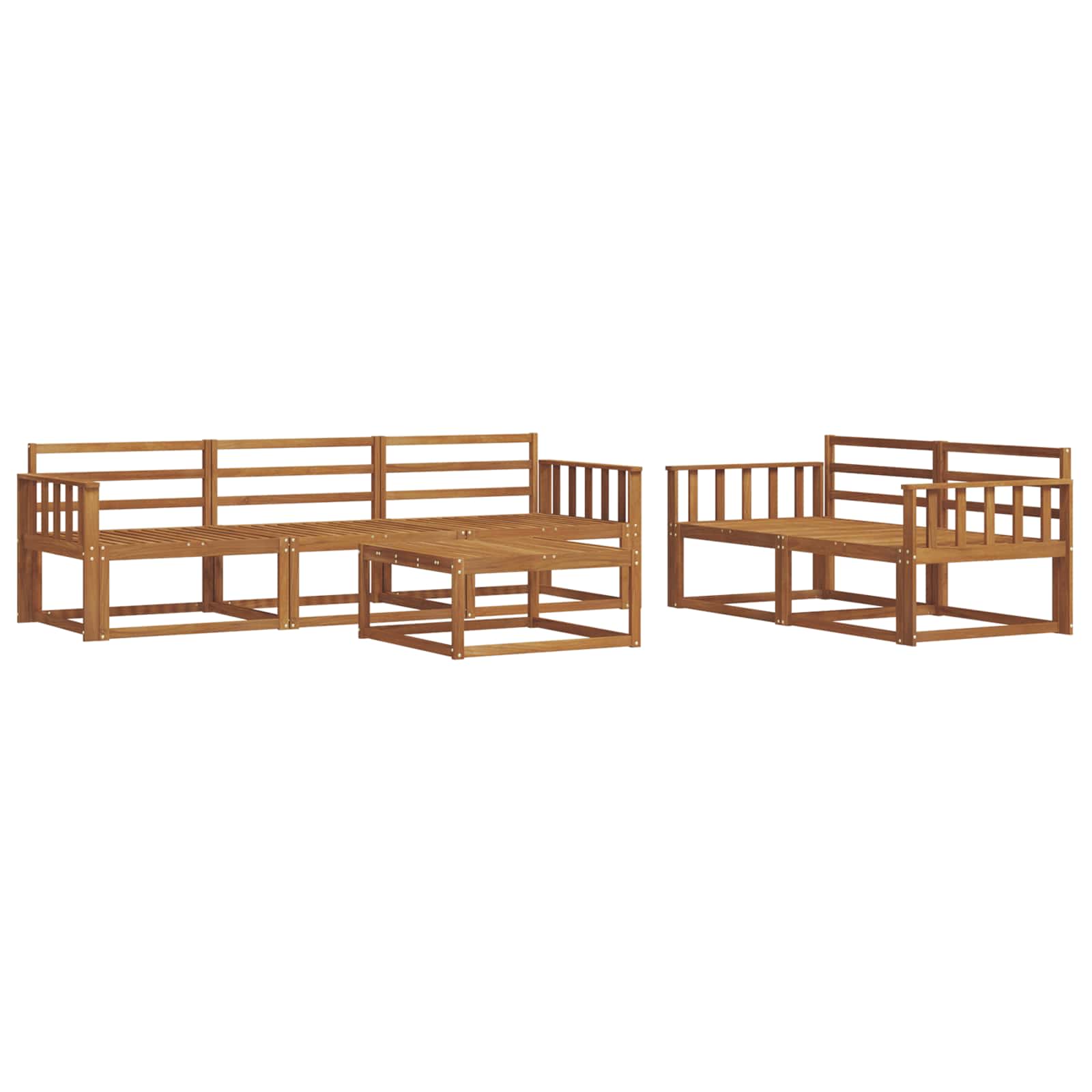 Set vanjskih sofa 6 pcs Prirodna Čvrsto drvo akacije