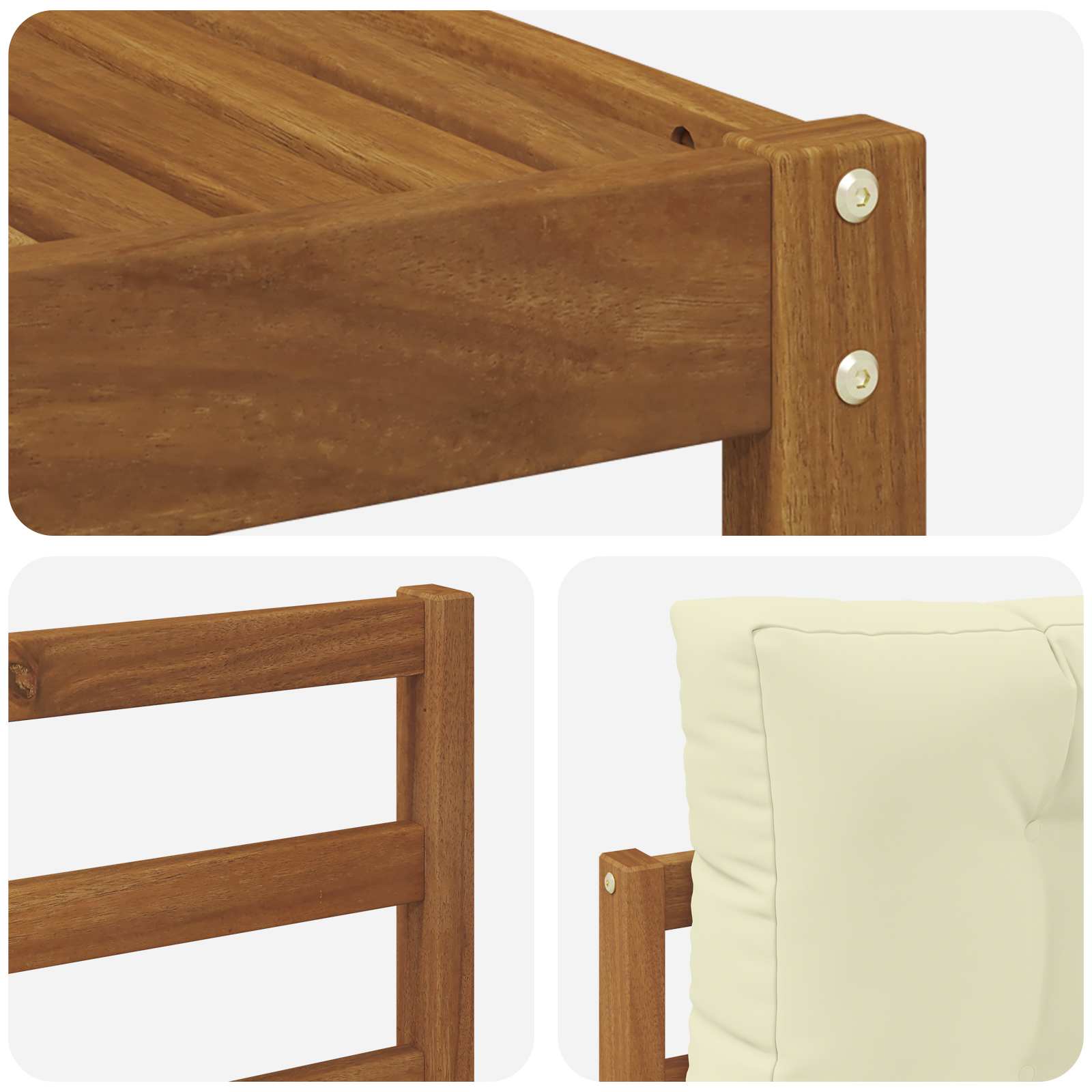 Set vanjskih sofa s jastukom 4 pcs Prirodna i krem
