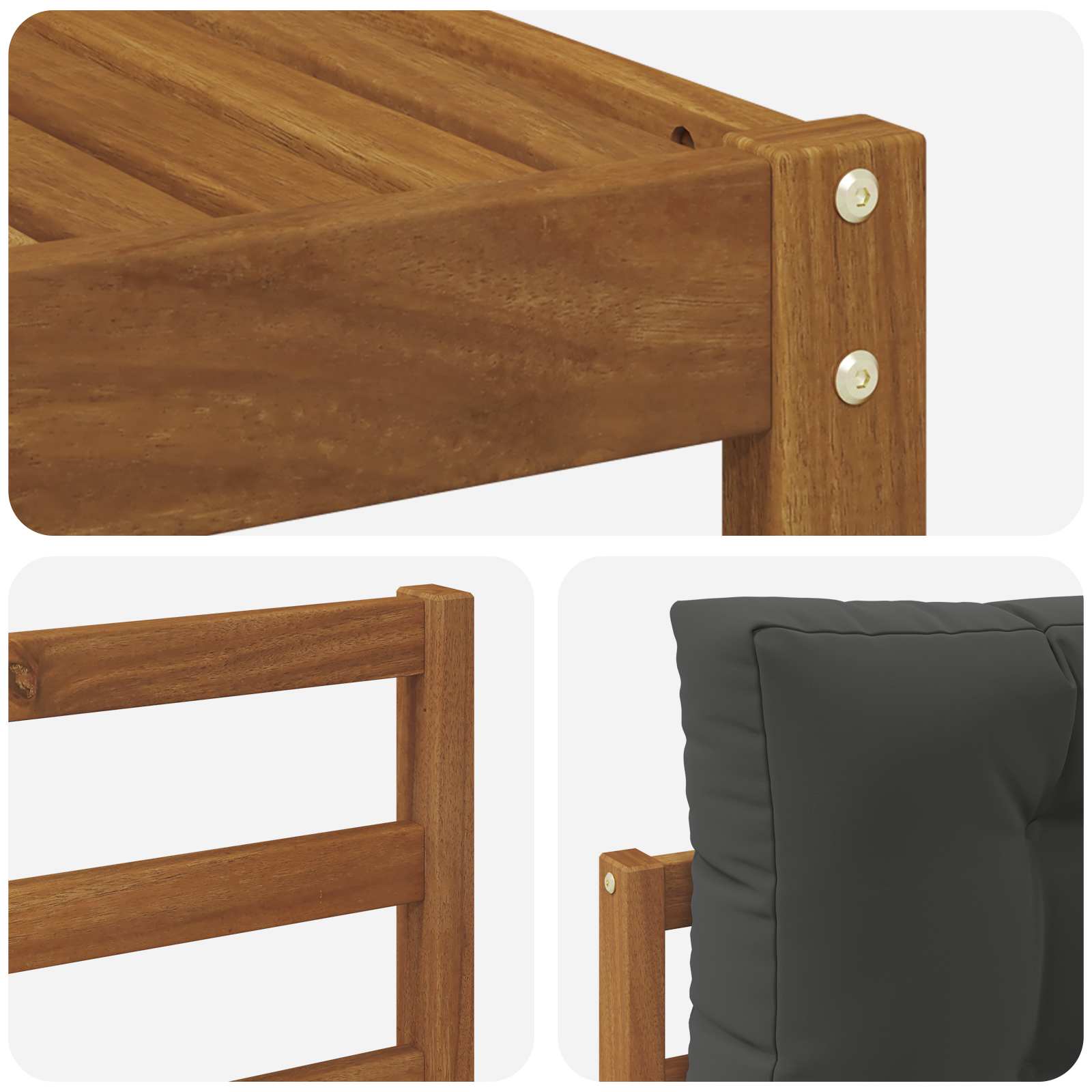 Set vanjskih sofa s jastukom 4 pcs Prirodna i antracit