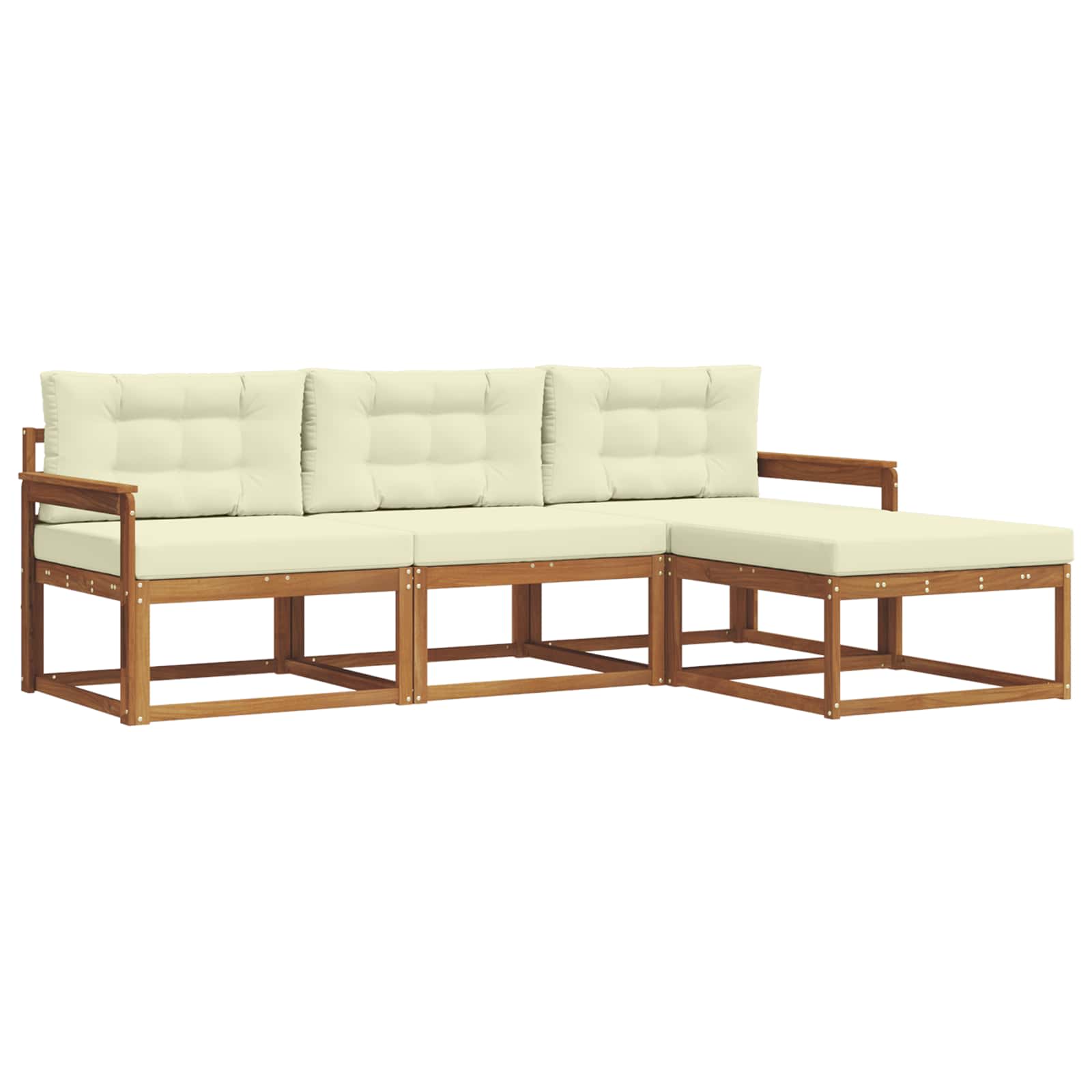 Set vanjskih sofa s jastukom 4 pcs Prirodna i krem