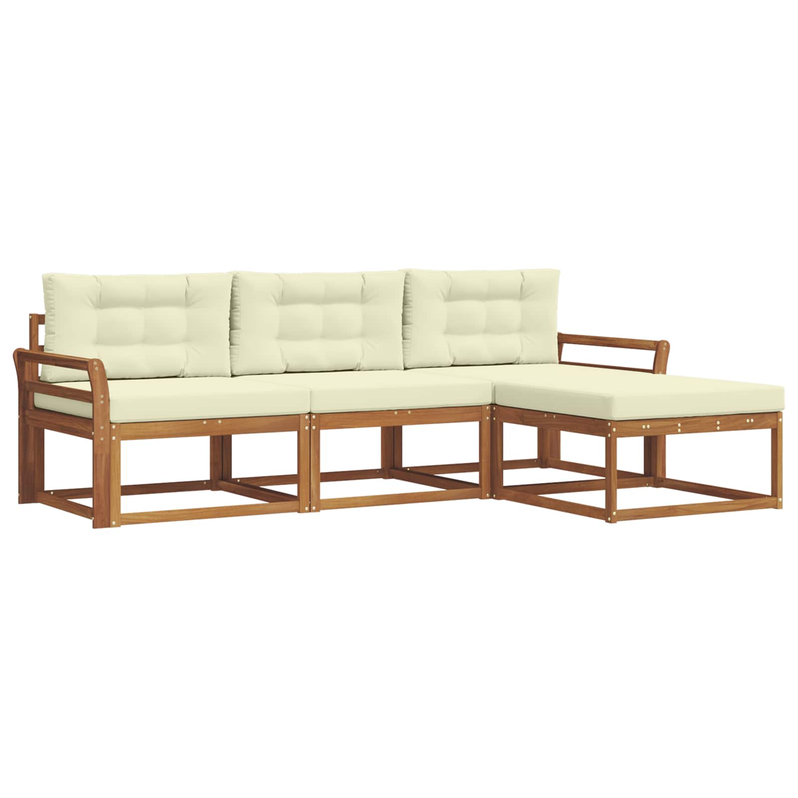 Set vanjskih sofa s jastukom 4 pcs Prirodna i krem