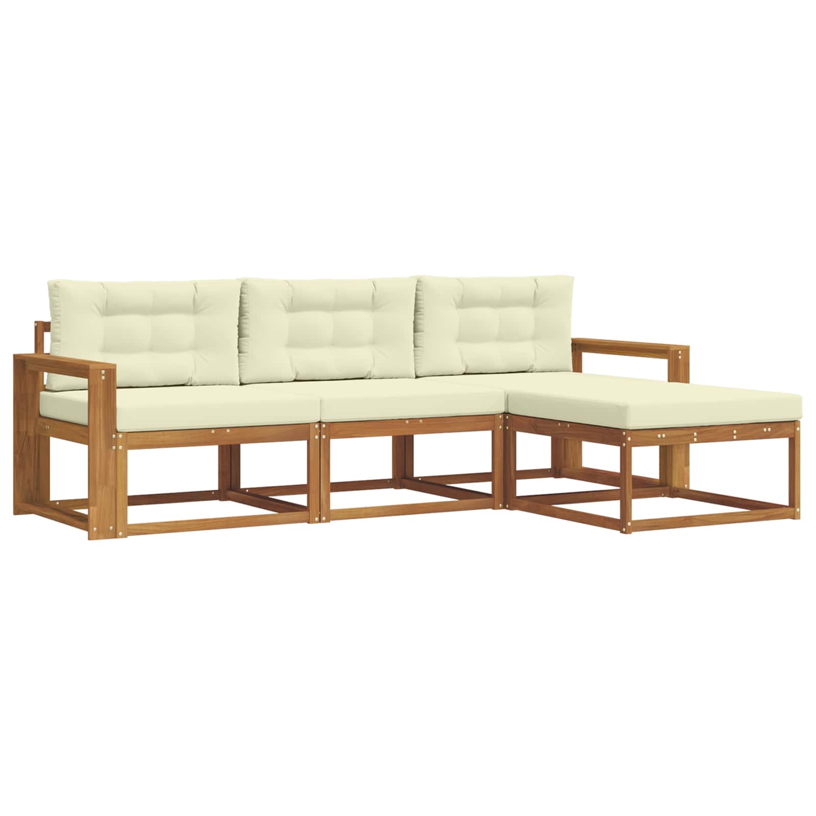 Set vanjskih sofa s jastukom 4 pcs Prirodna i krem