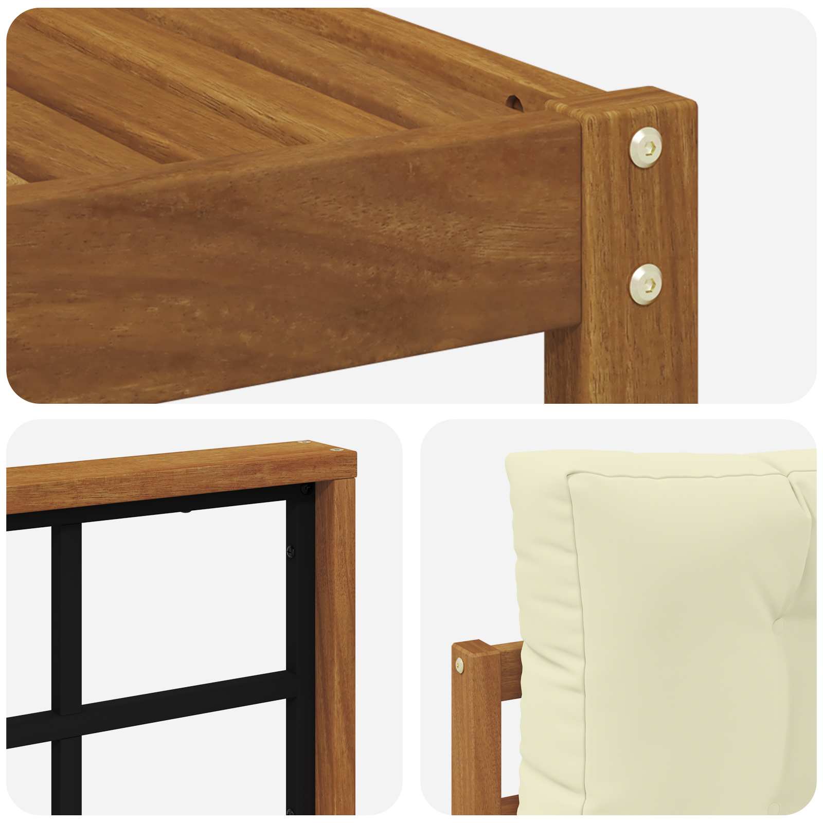 Set vanjskih sofa s jastukom 4 pcs Prirodna i krem