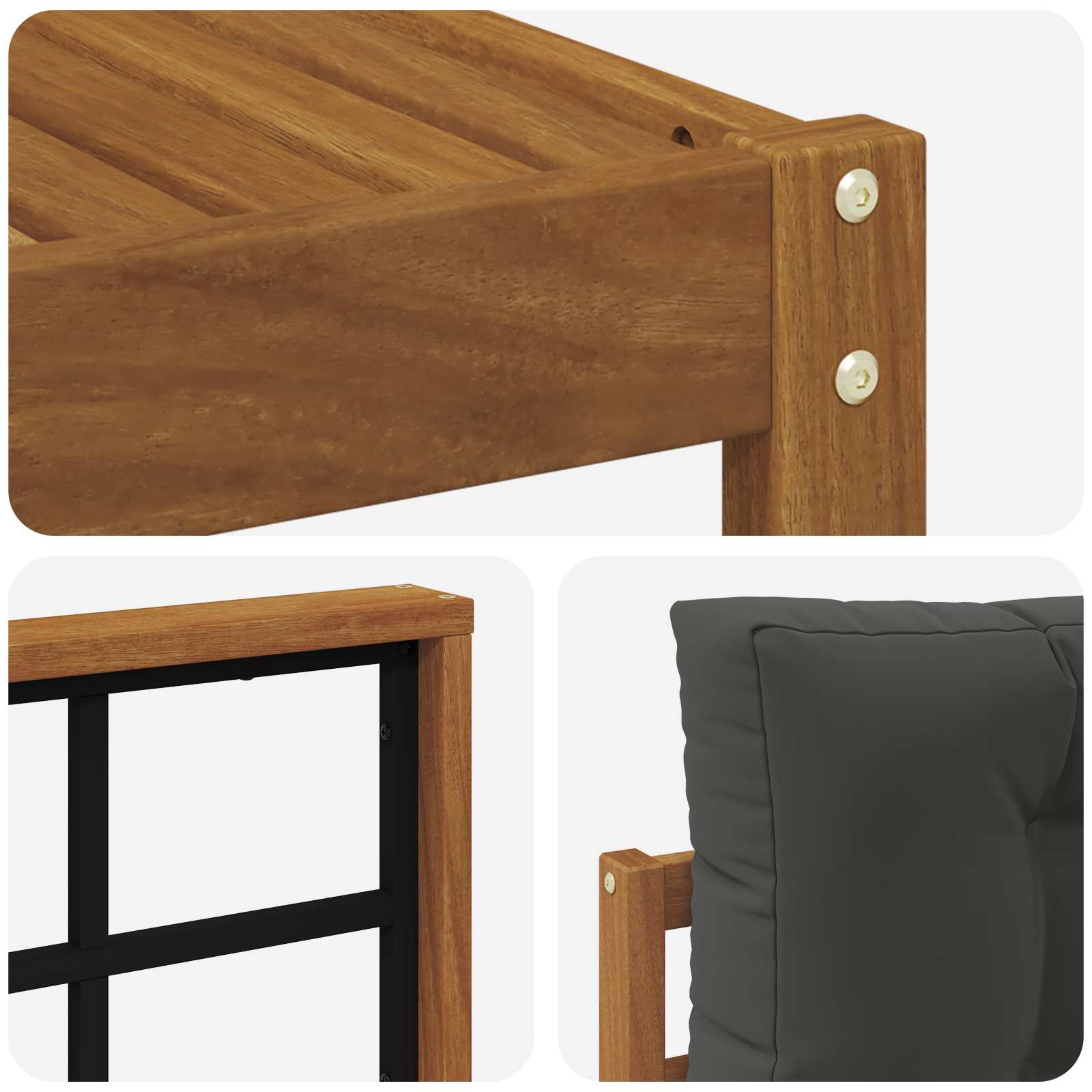 Set vanjskih sofa s jastukom 4 pcs Prirodna i antracit