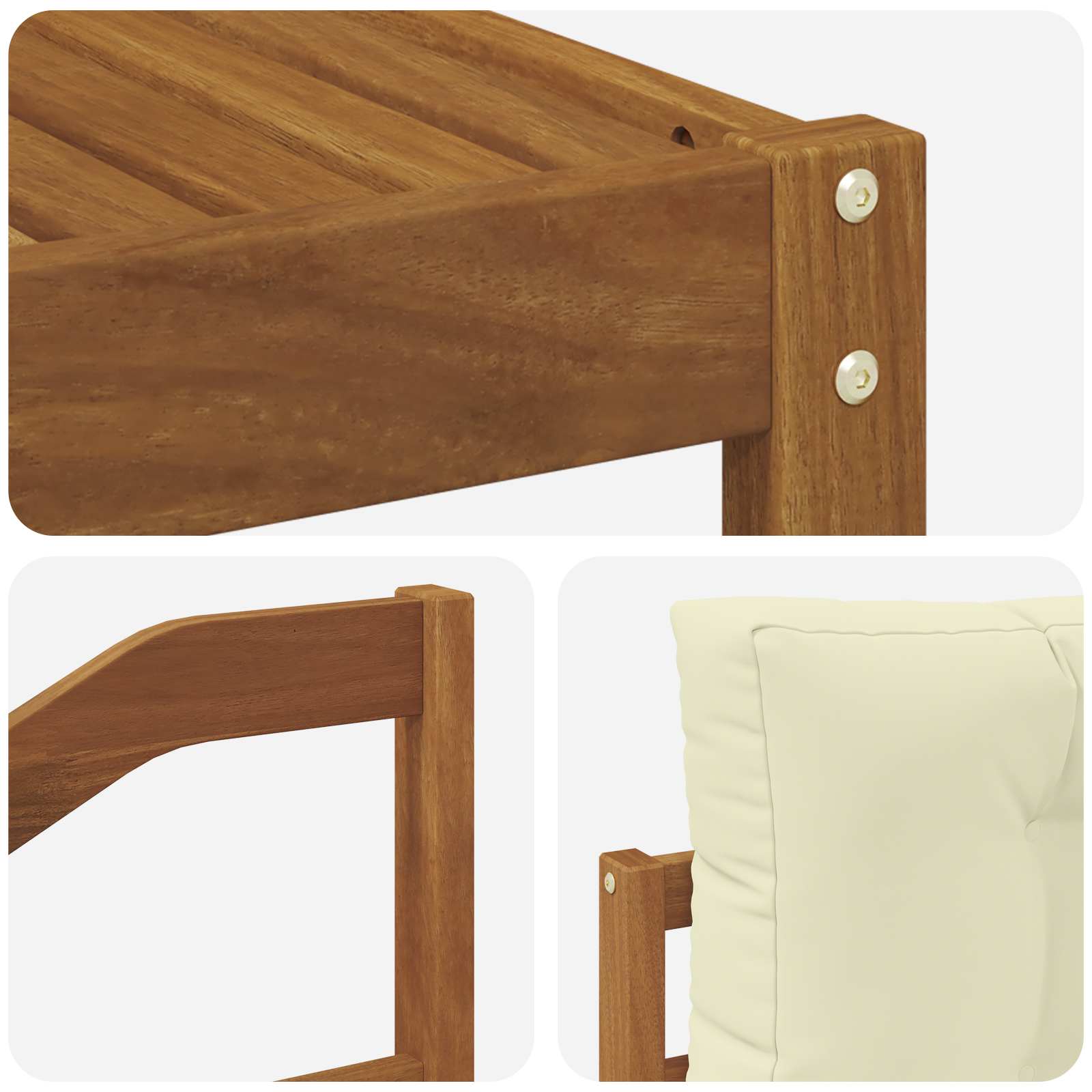 Set vanjskih sofa s jastukom 4 pcs Prirodna i krem