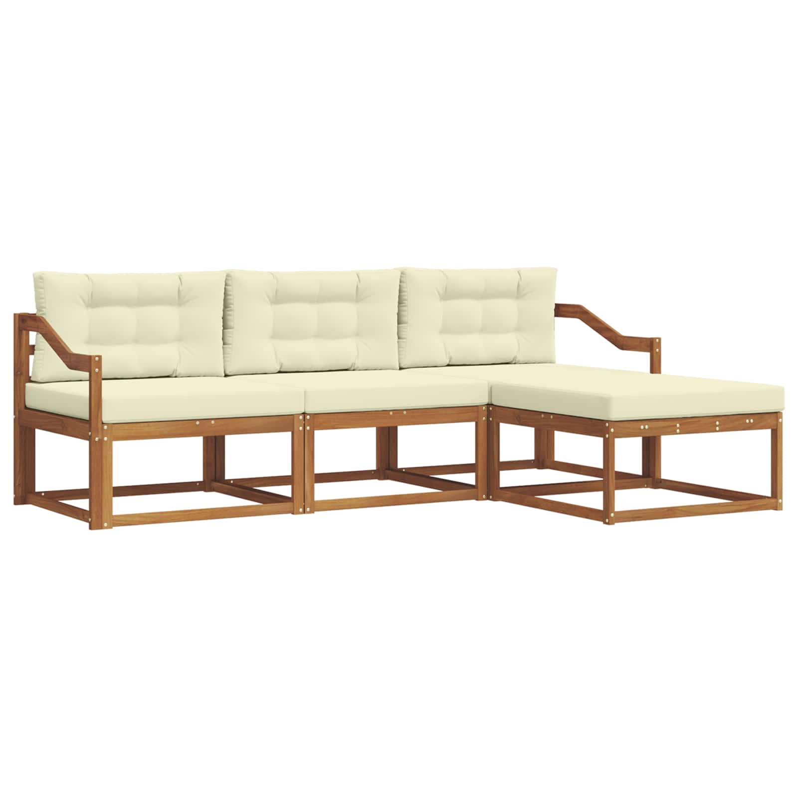 Set vanjskih sofa s jastukom 4 pcs Prirodna i krem