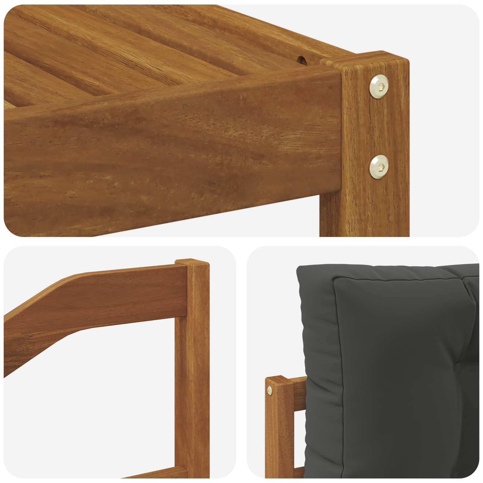 Set vanjskih sofa s jastukom 4 pcs Prirodna i antracit