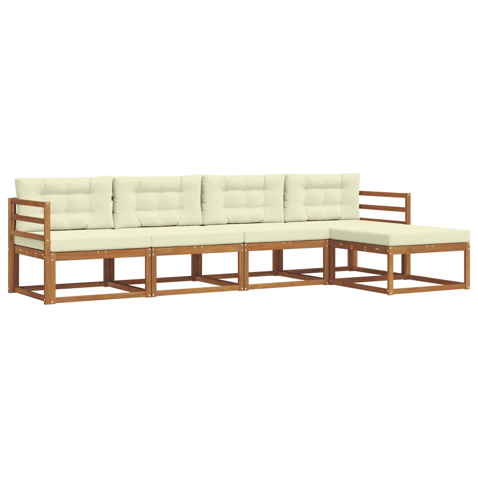 Set vanjskih sofa s jastukom 5 pcs Prirodna i krem