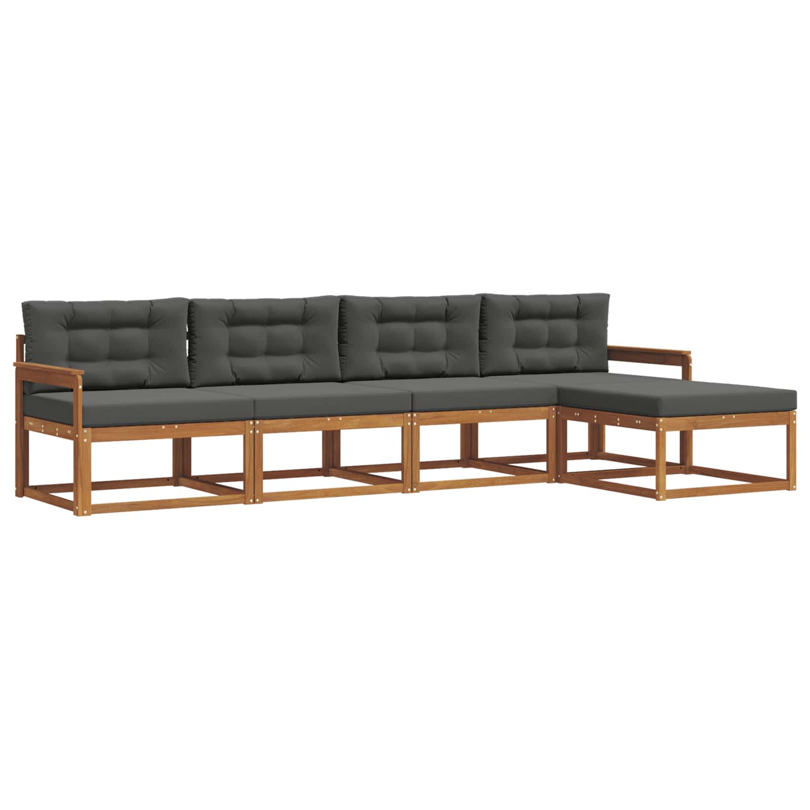 Set vanjskih sofa s jastukom 5 pcs Prirodna i antracit