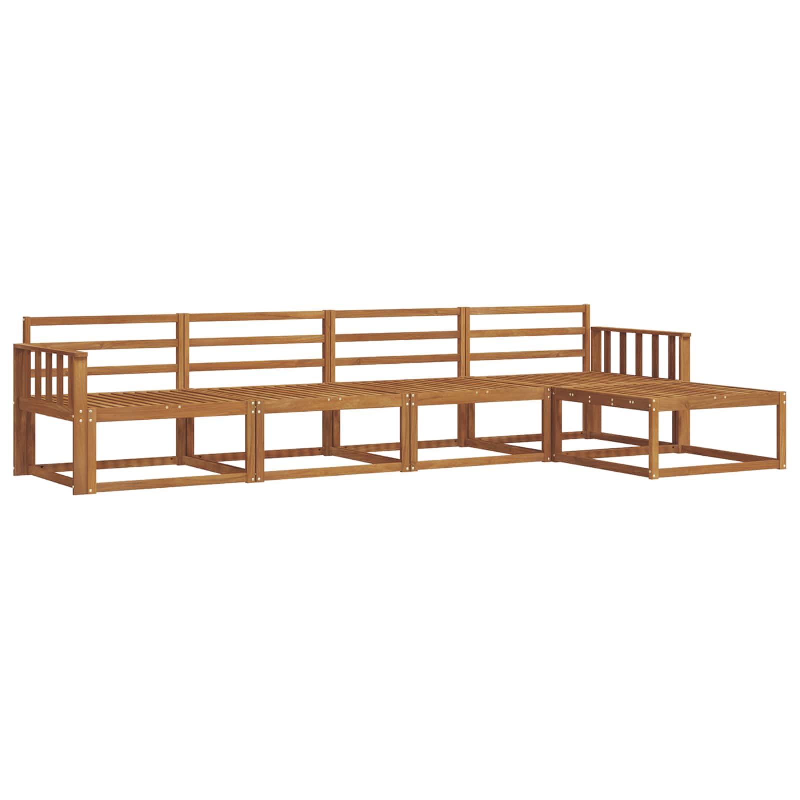 Set vanjskih sofa 5 pcs Prirodna Čvrsto drvo akacije