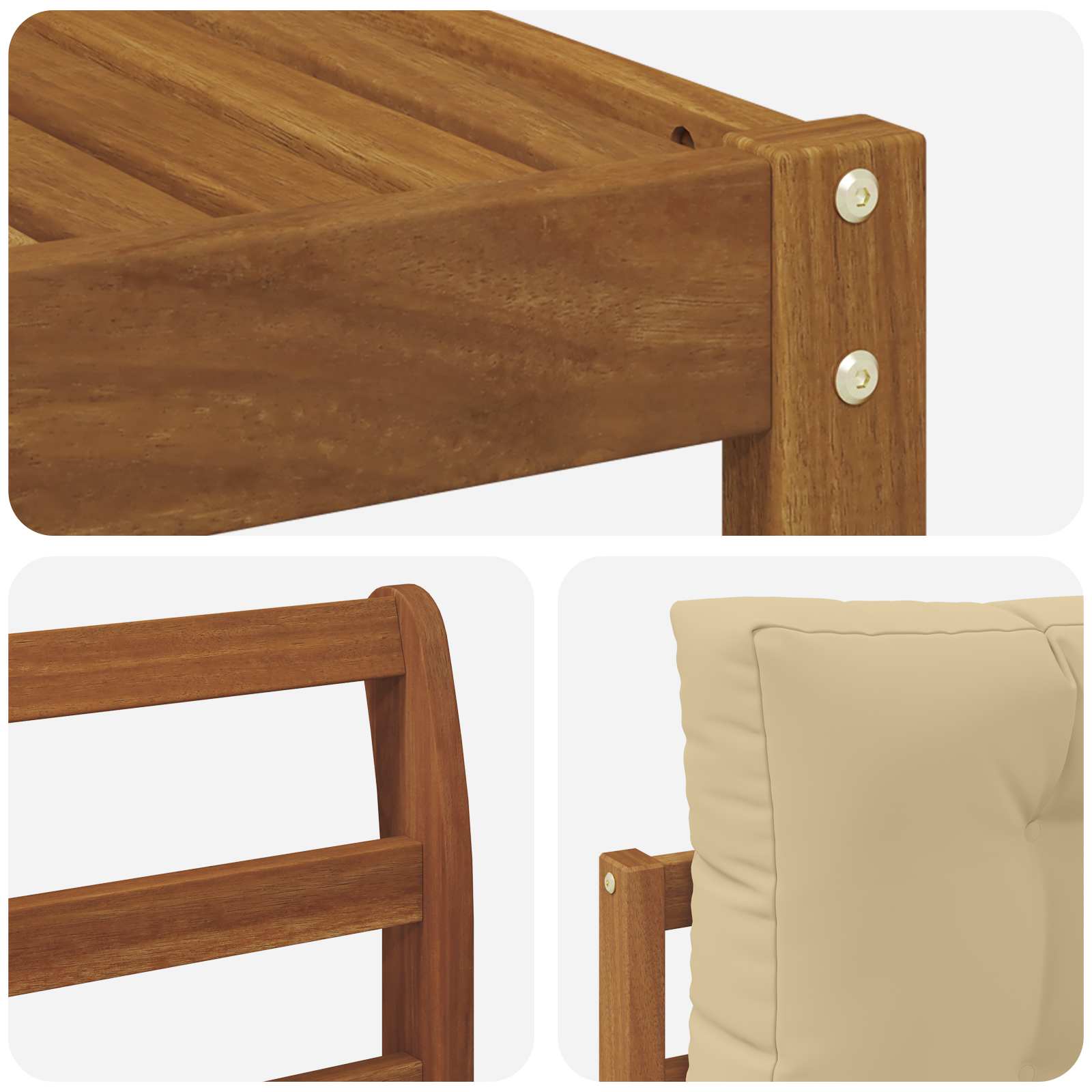 Set vanjskih sofa s jastukom 5 pcs Prirodna i bež