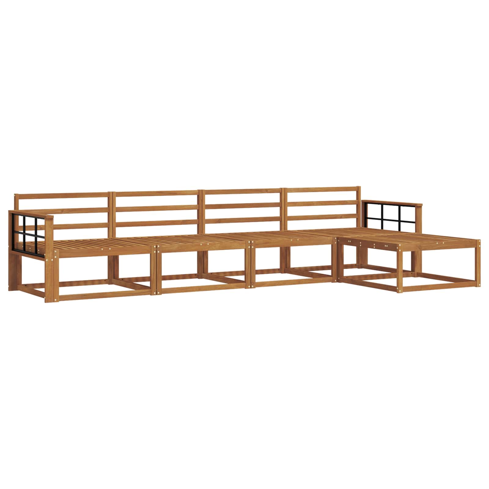 Set vanjskih sofa 5 pcs Prirodna Čvrsto drvo akacije