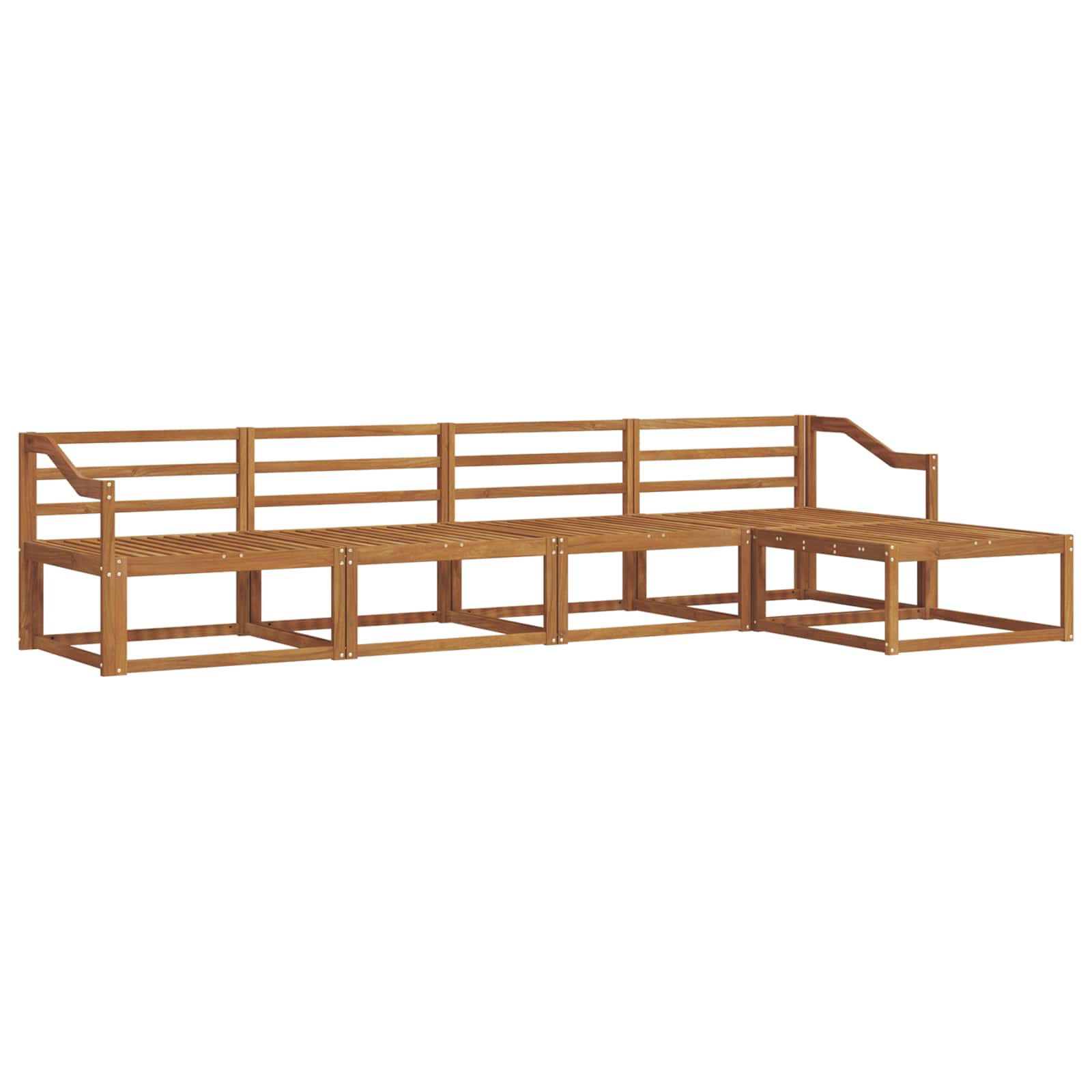 Set vanjskih sofa 5 pcs Prirodna Čvrsto drvo akacije