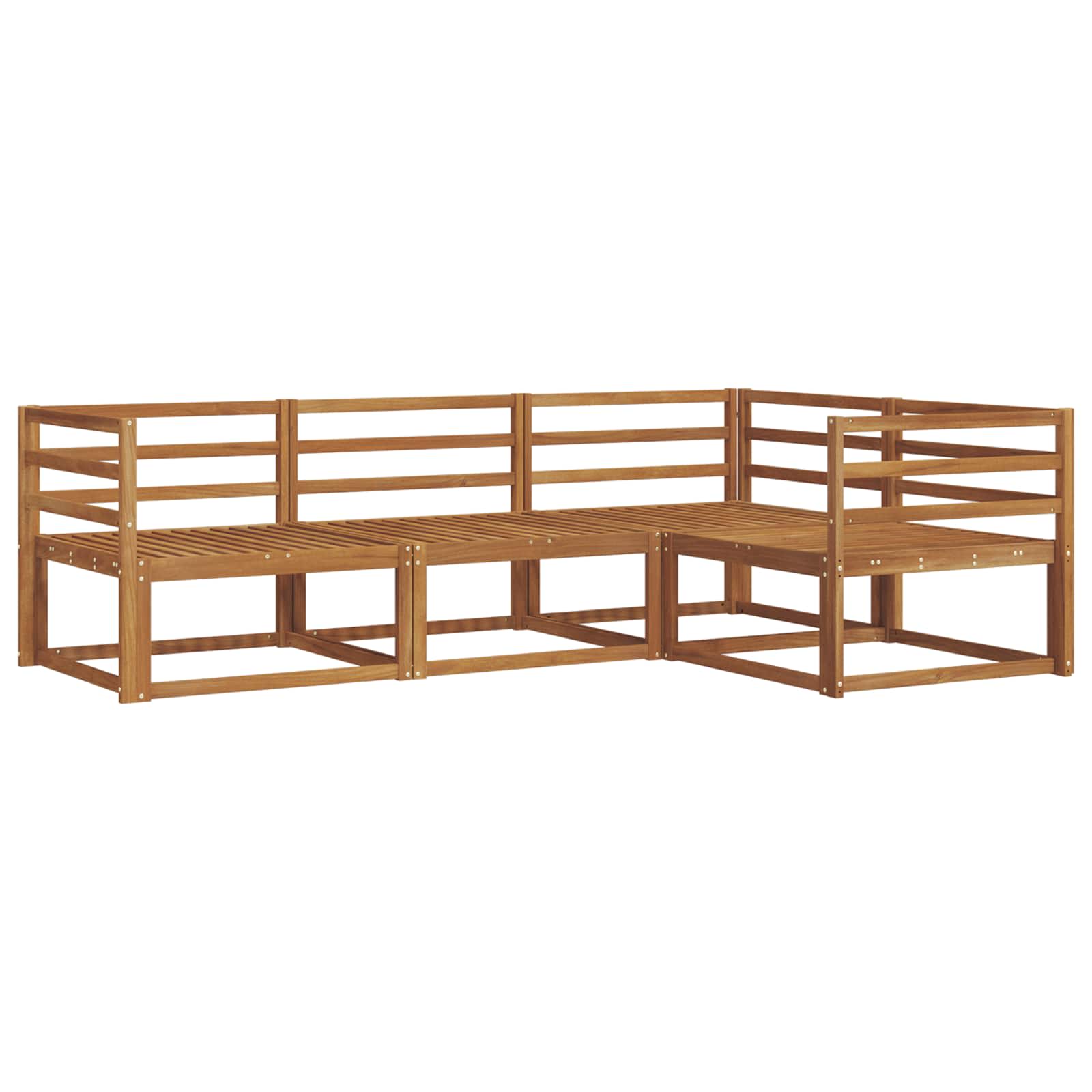 Set vanjskih sofa 4 pcs Prirodna Čvrsto drvo akacije