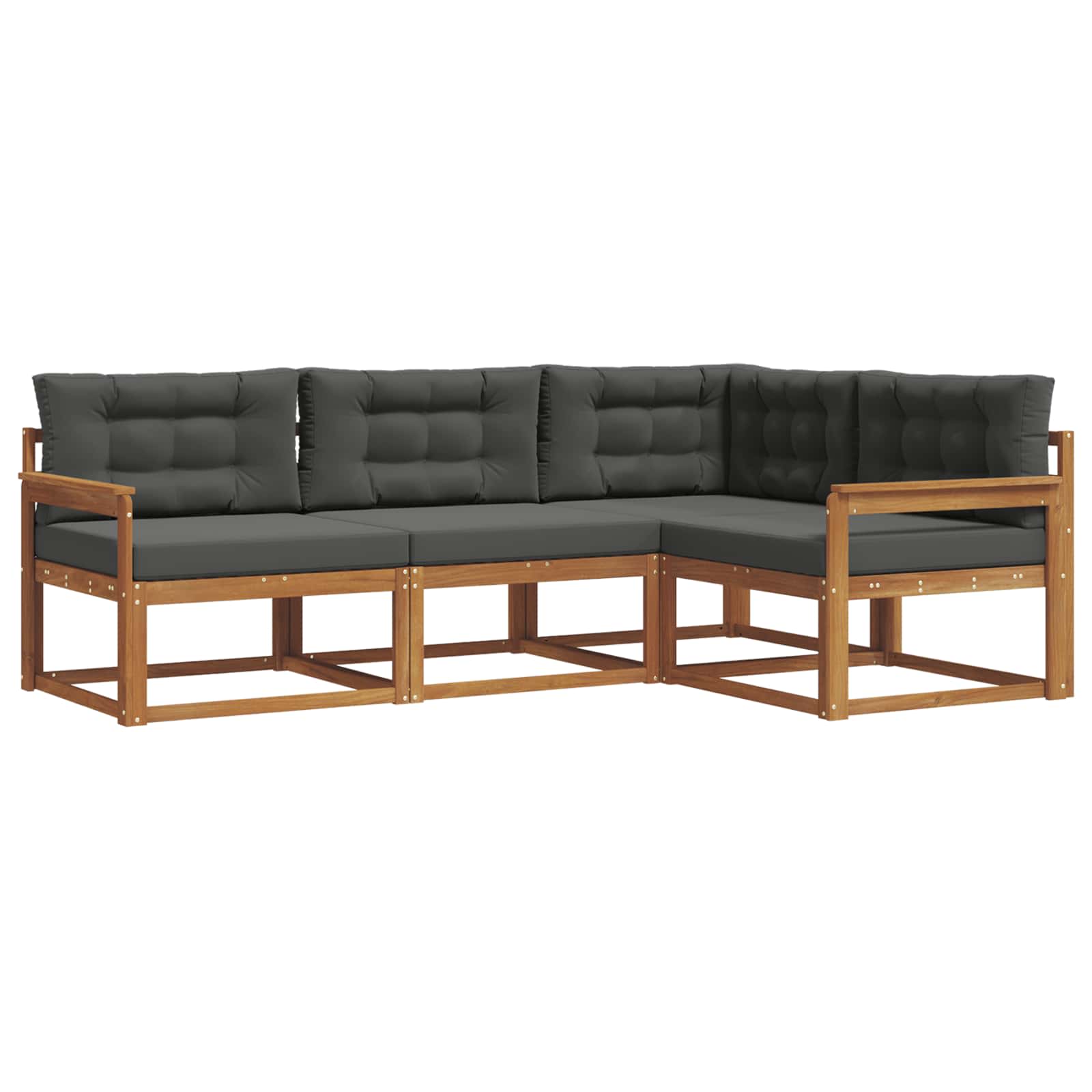 Set vanjskih sofa s jastukom 4 pcs Prirodna i antracit
