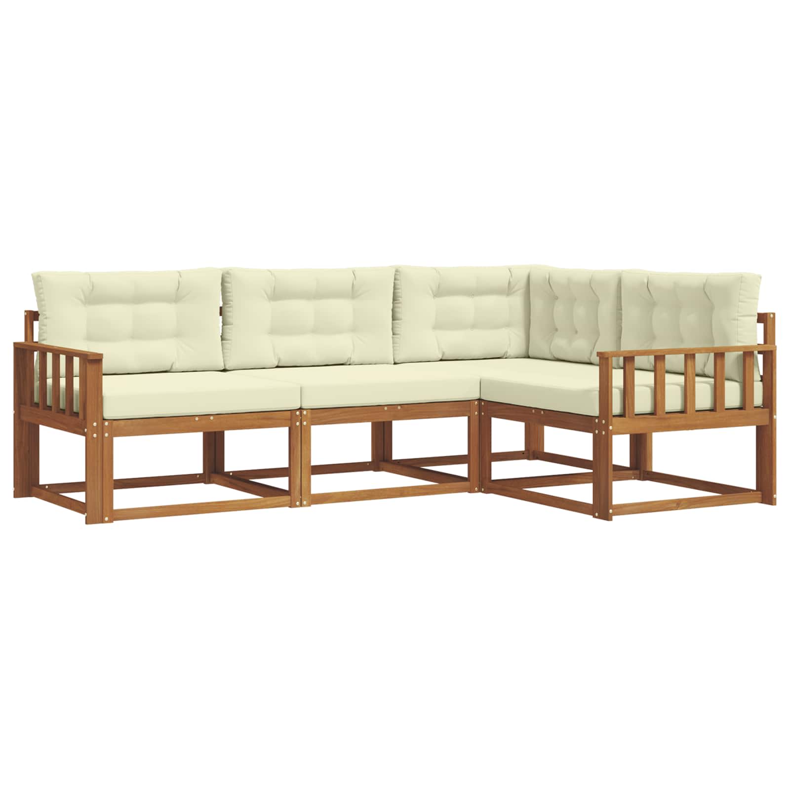 Set vanjskih sofa s jastukom 4 pcs Prirodna i krem