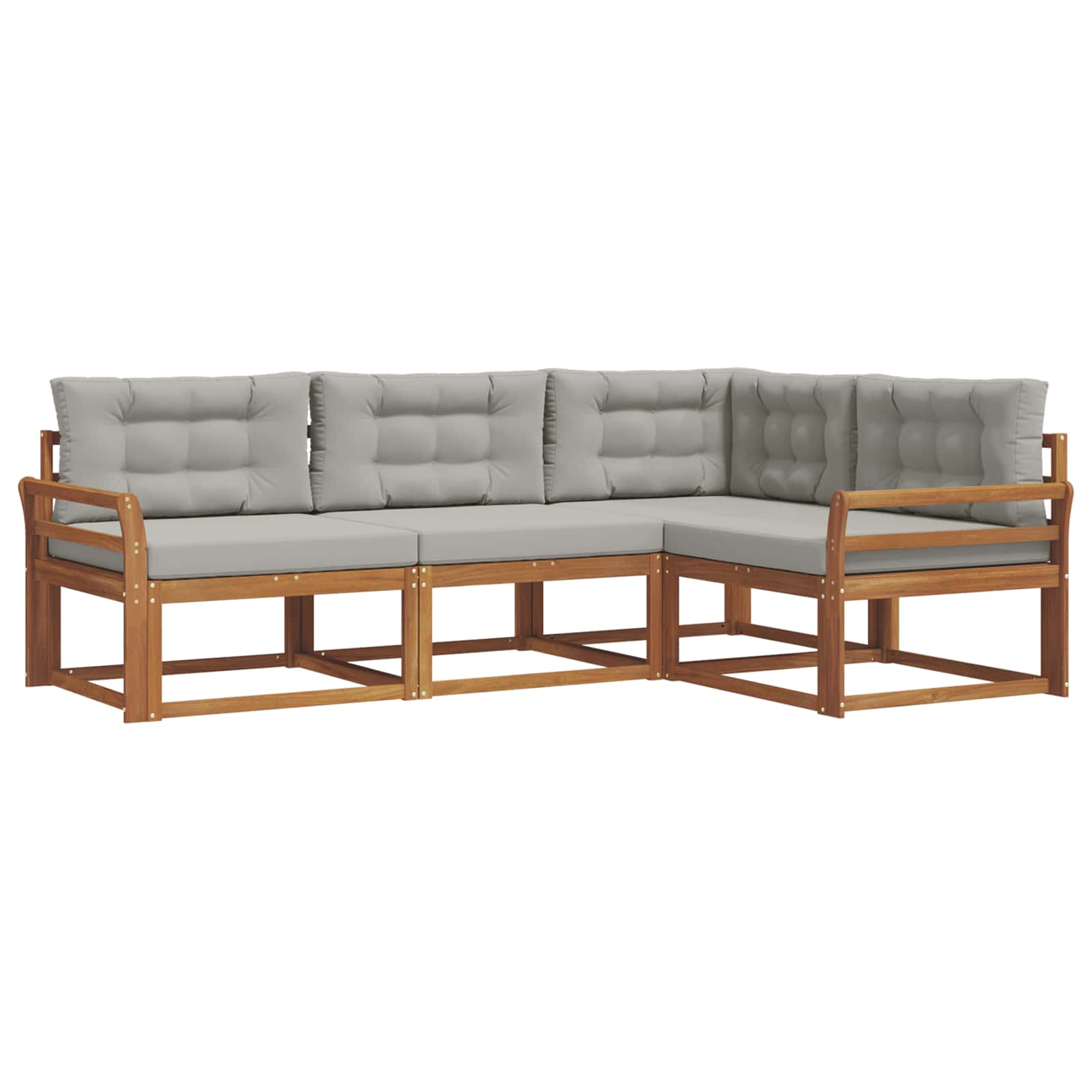 Set vanjskih sofa s jastukom 4 pcs Prirodna i svijetlo siva