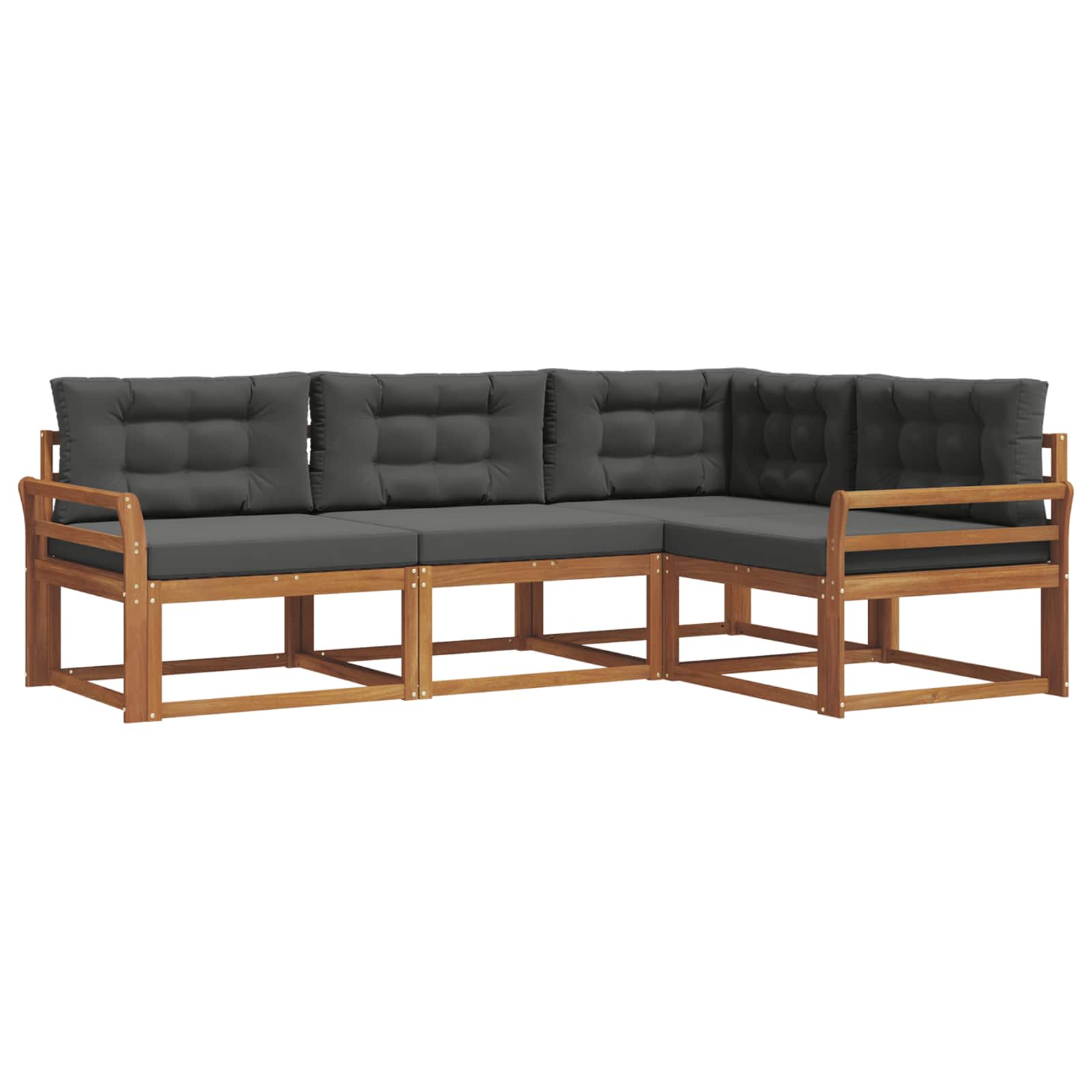 Set vanjskih sofa s jastukom 4 pcs Prirodna i antracit