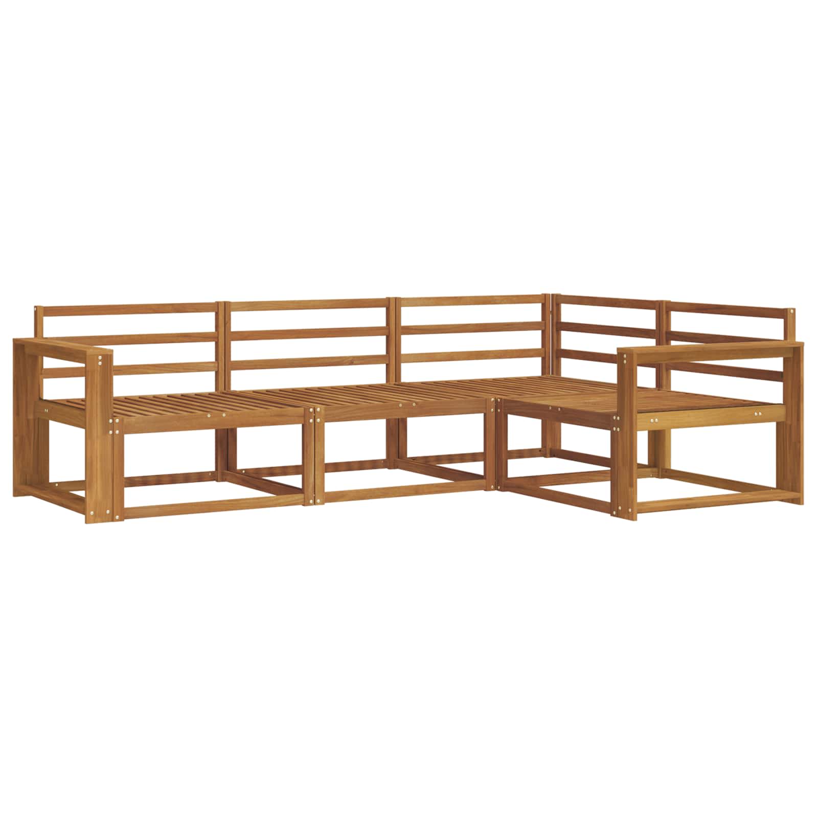 Set vanjskih sofa 4 pcs Prirodna Čvrsto drvo akacije