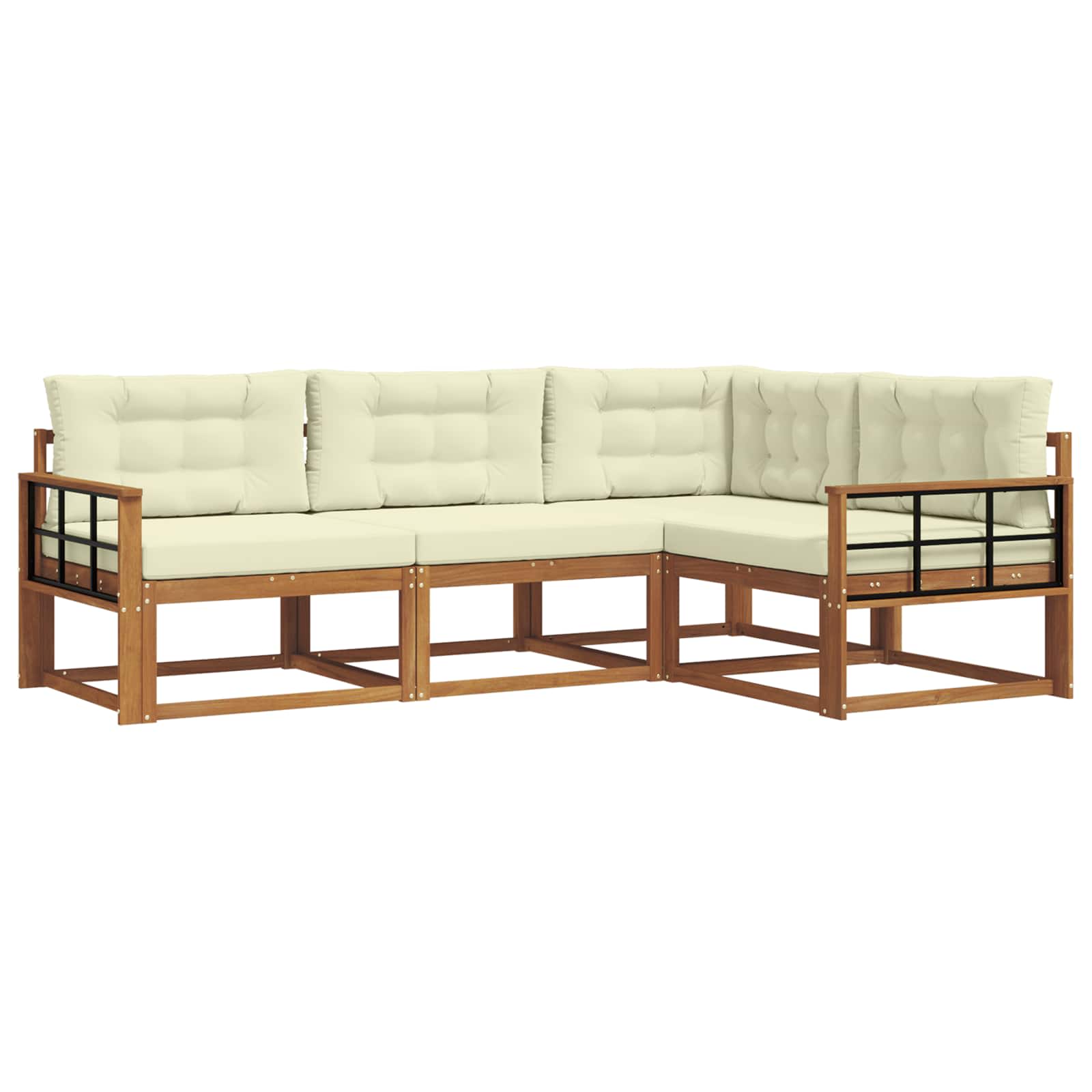 Set vanjskih sofa s jastukom 4 pcs Prirodna i krem
