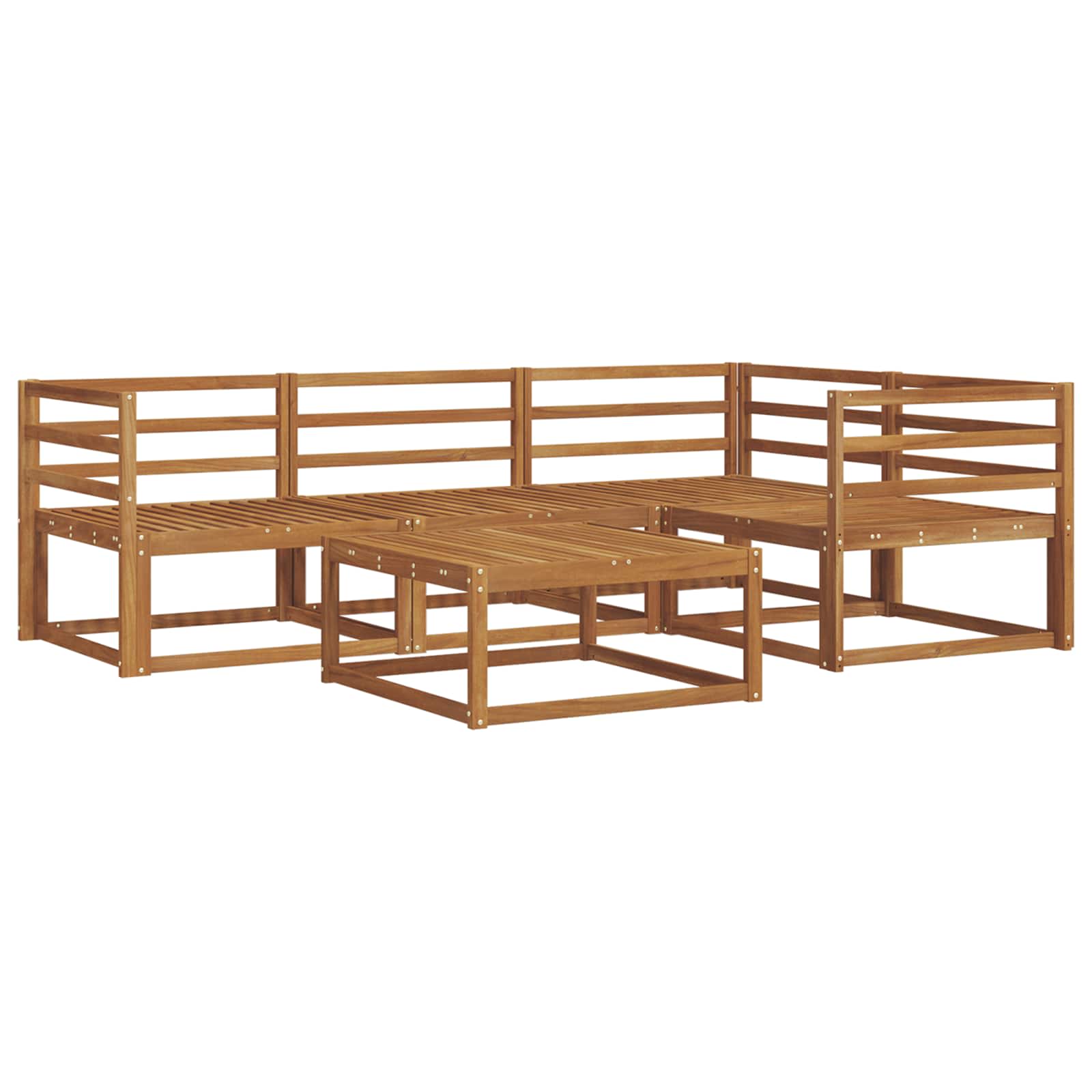 Set vanjskih sofa 5 pcs Prirodna Čvrsto drvo akacije