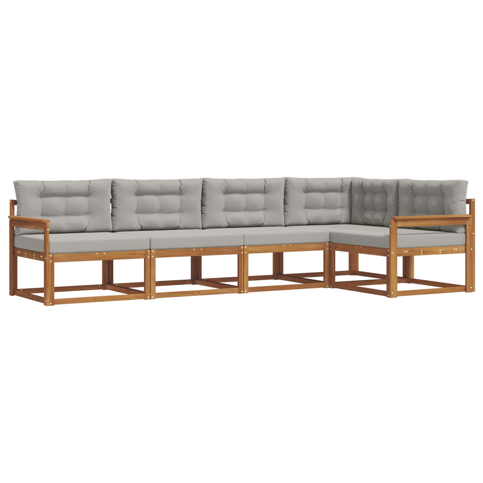 Set vanjskih sofa s jastukom 5 pcs Prirodna i svjetlosiva