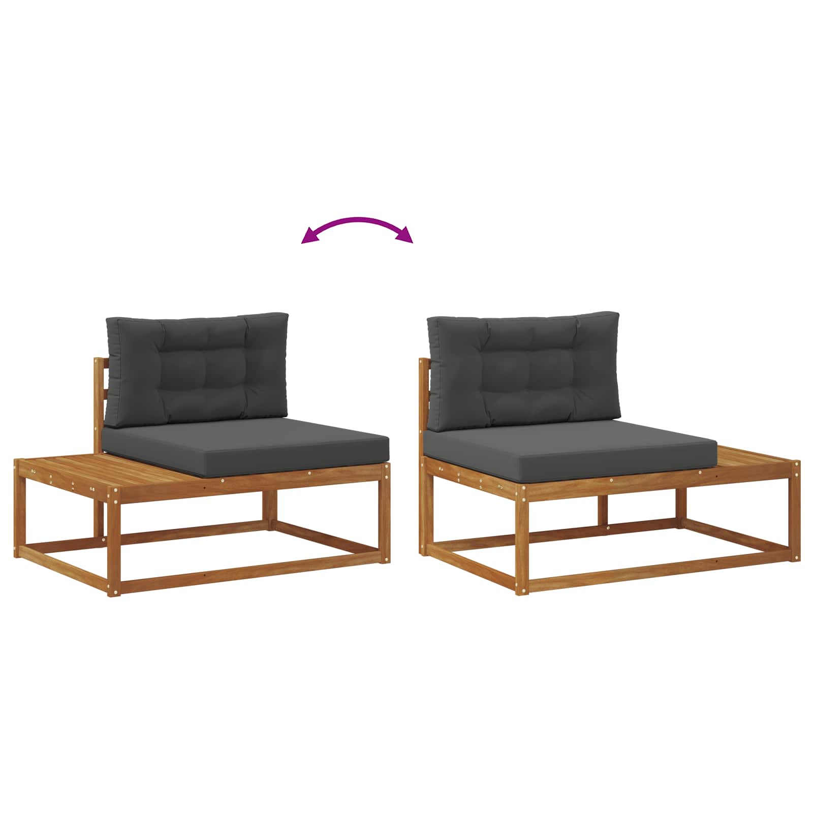 Set vanjskih sofa s jastukom Prirodna i antracit