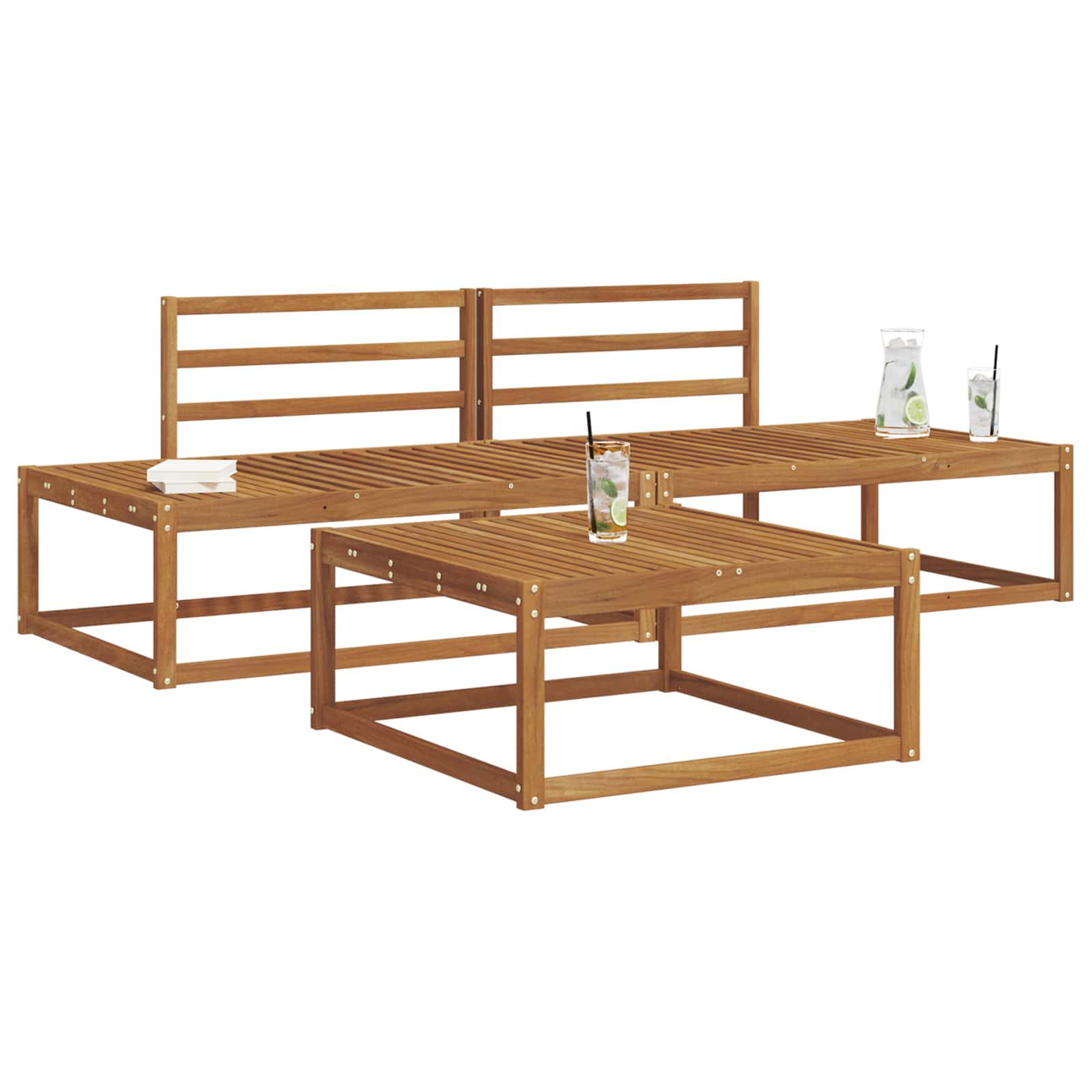Set vanjskih sofa Prirodna Čvrsto drvo akacije