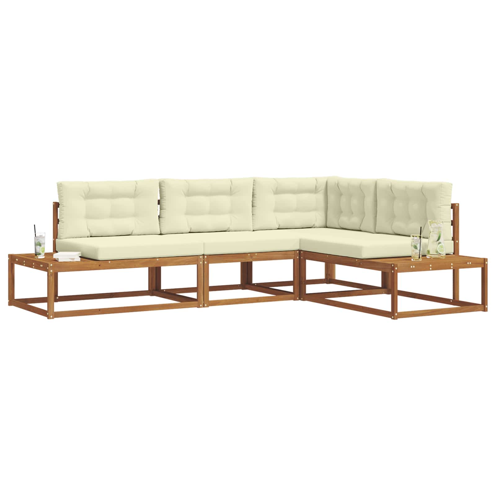 Set vanjskih sofa Prirodna i krem