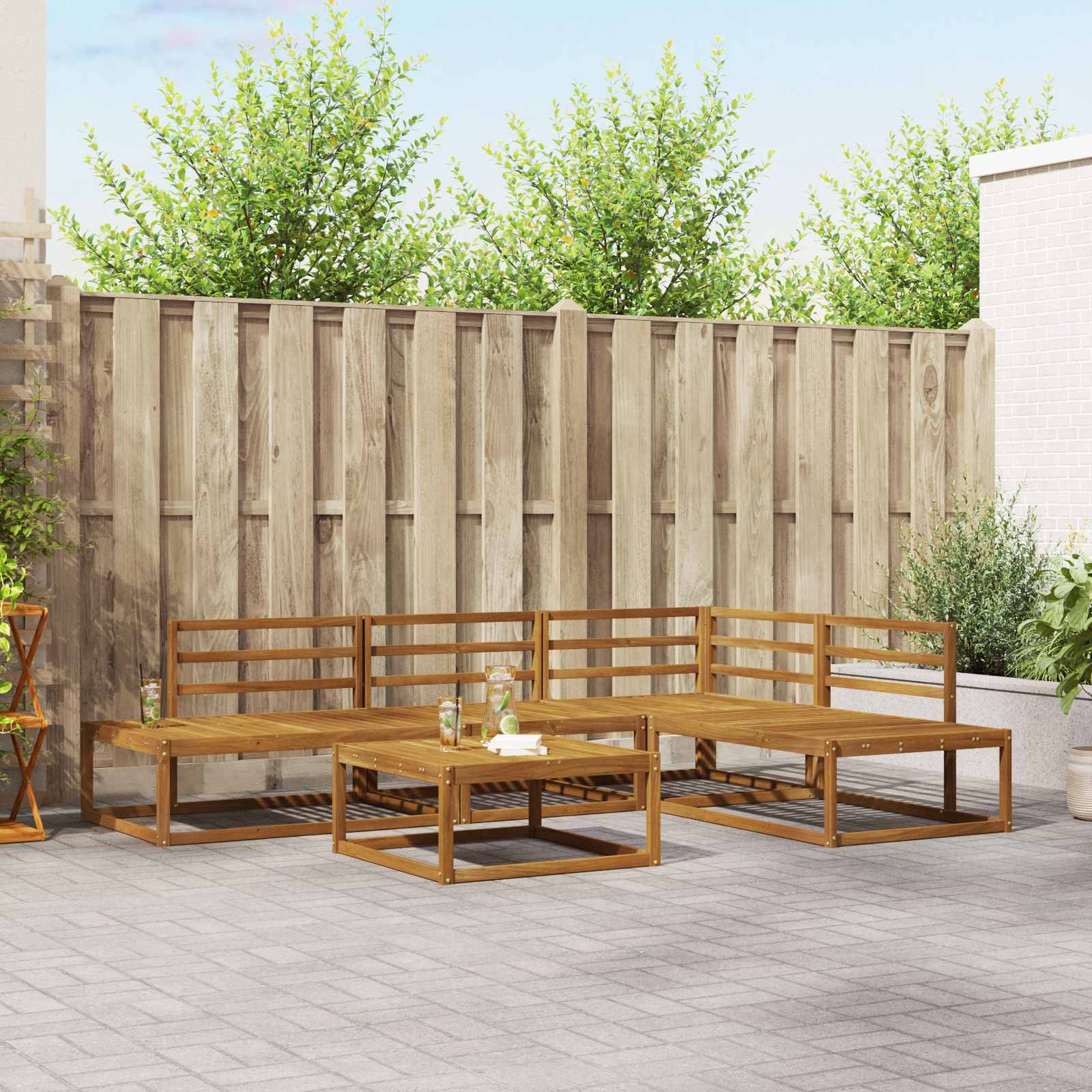 Set vanjskih sofa Prirodna Čvrsto drvo akacije