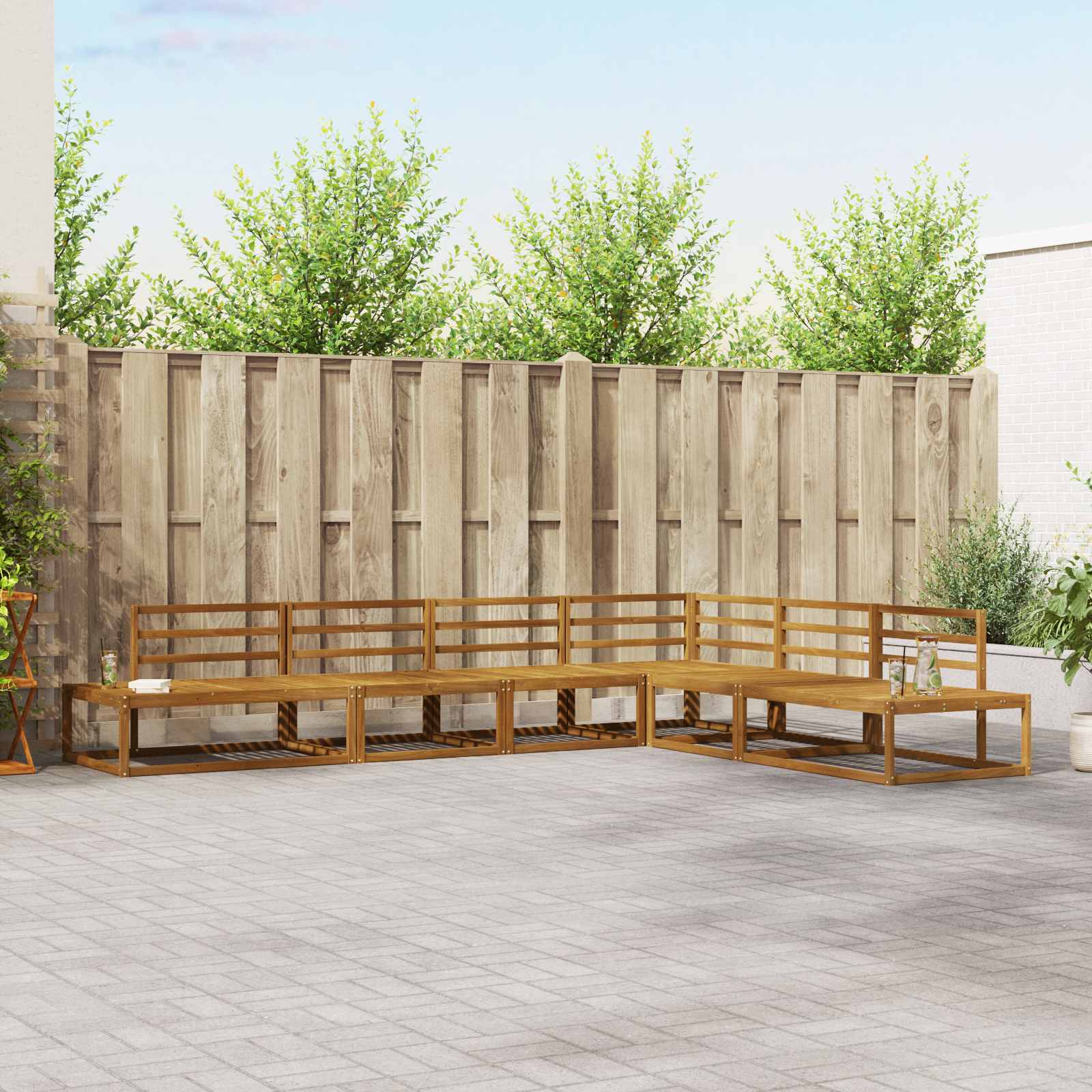 Set vanjskih sofa Prirodna Čvrsto drvo akacije