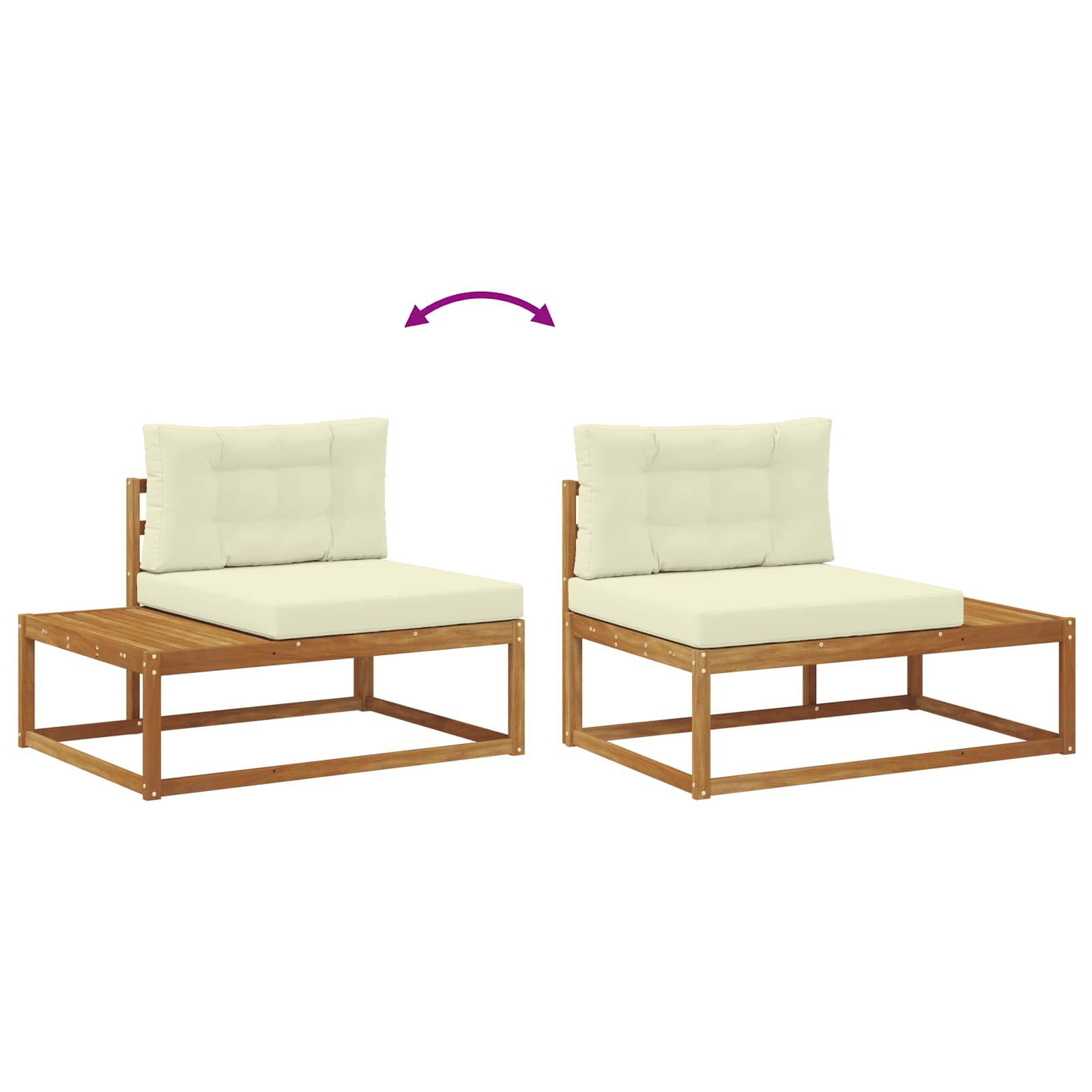Set vanjskih sofa Prirodna i krem
