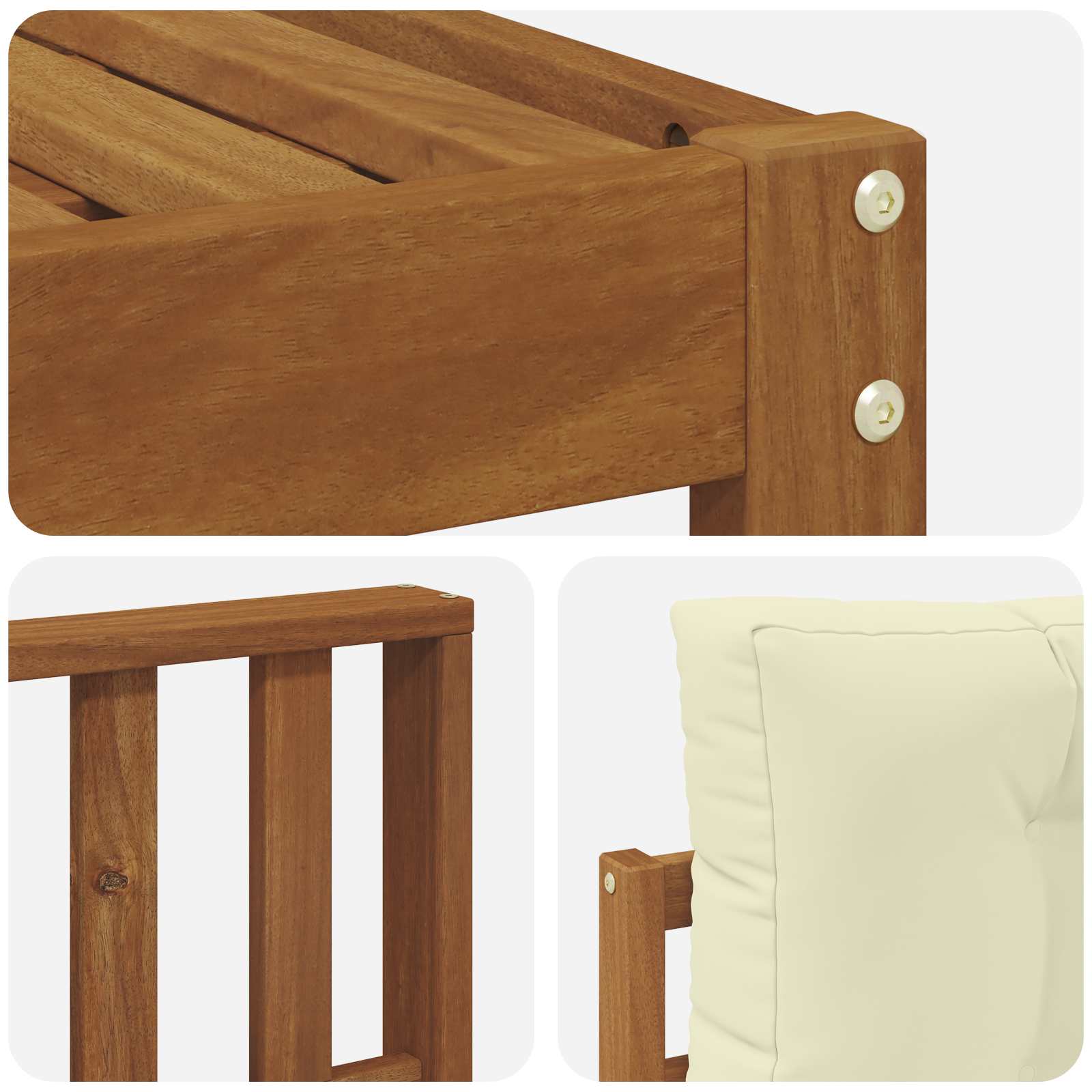 Set vanjskih sofa s jastukom 10 pcs Prirodna i krem