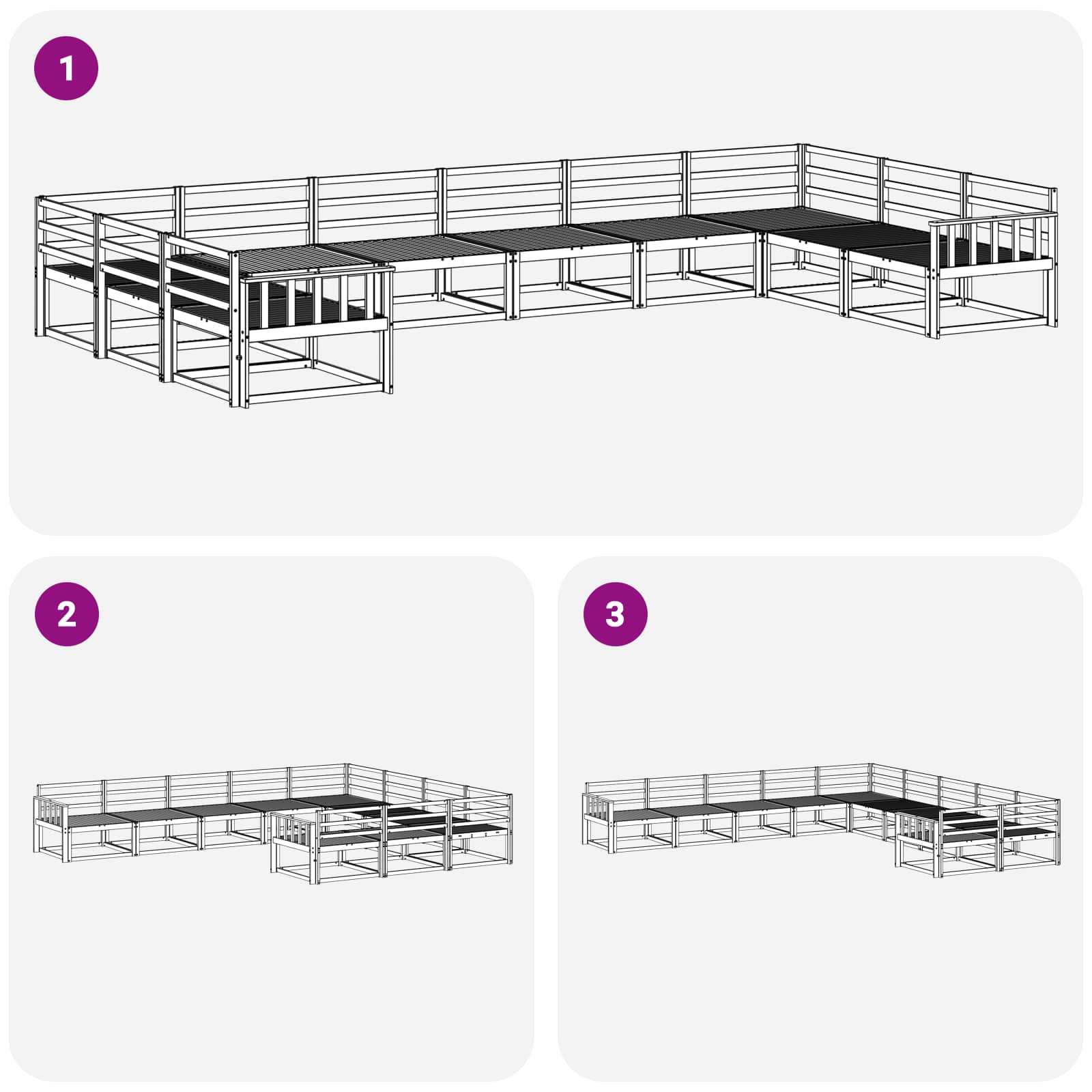 Set vanjskih sofa 10 pcs Prirodna Čvrsto drvo akacije
