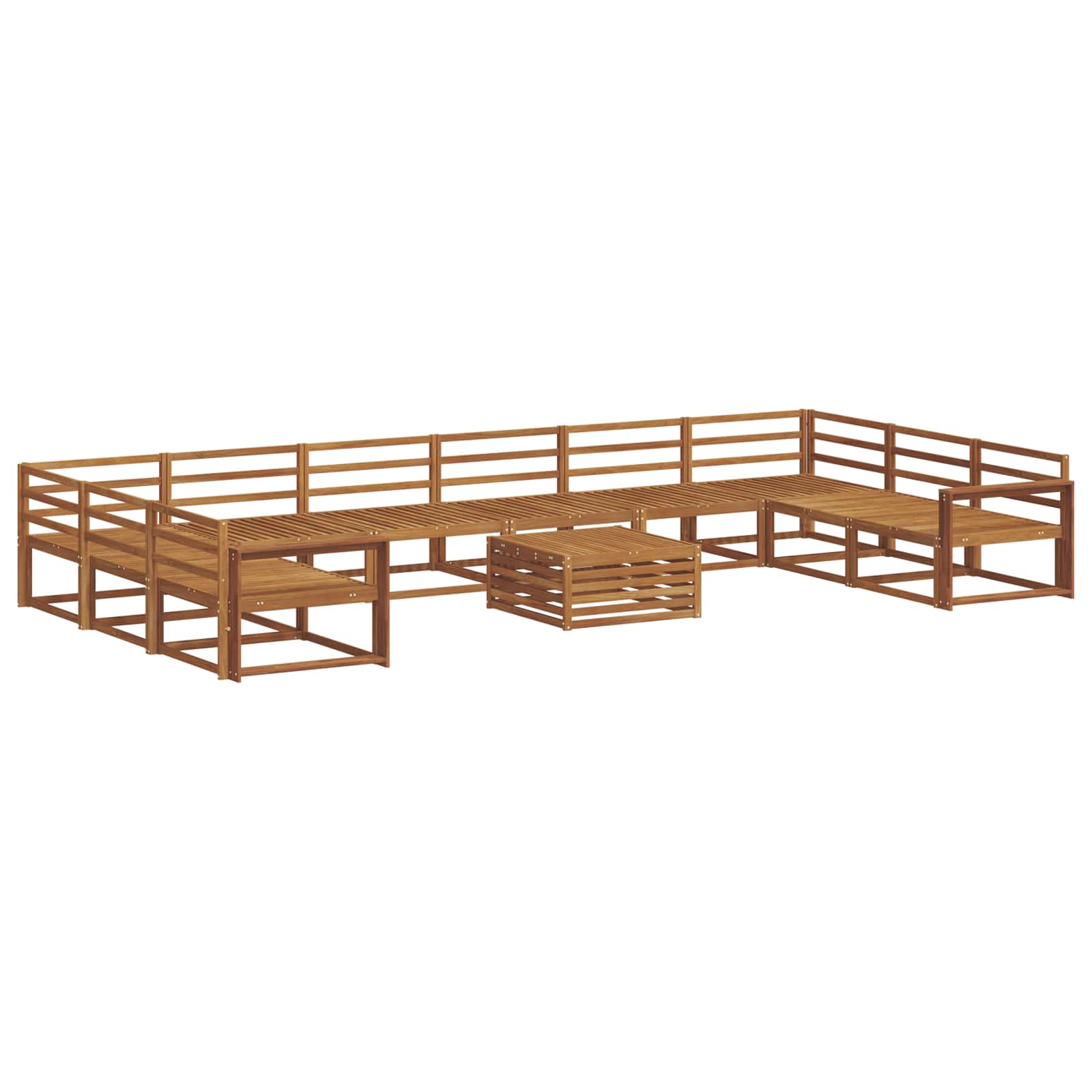 Set vanjskih sofa 11 pcs Prirodna Čvrsto drvo akacije