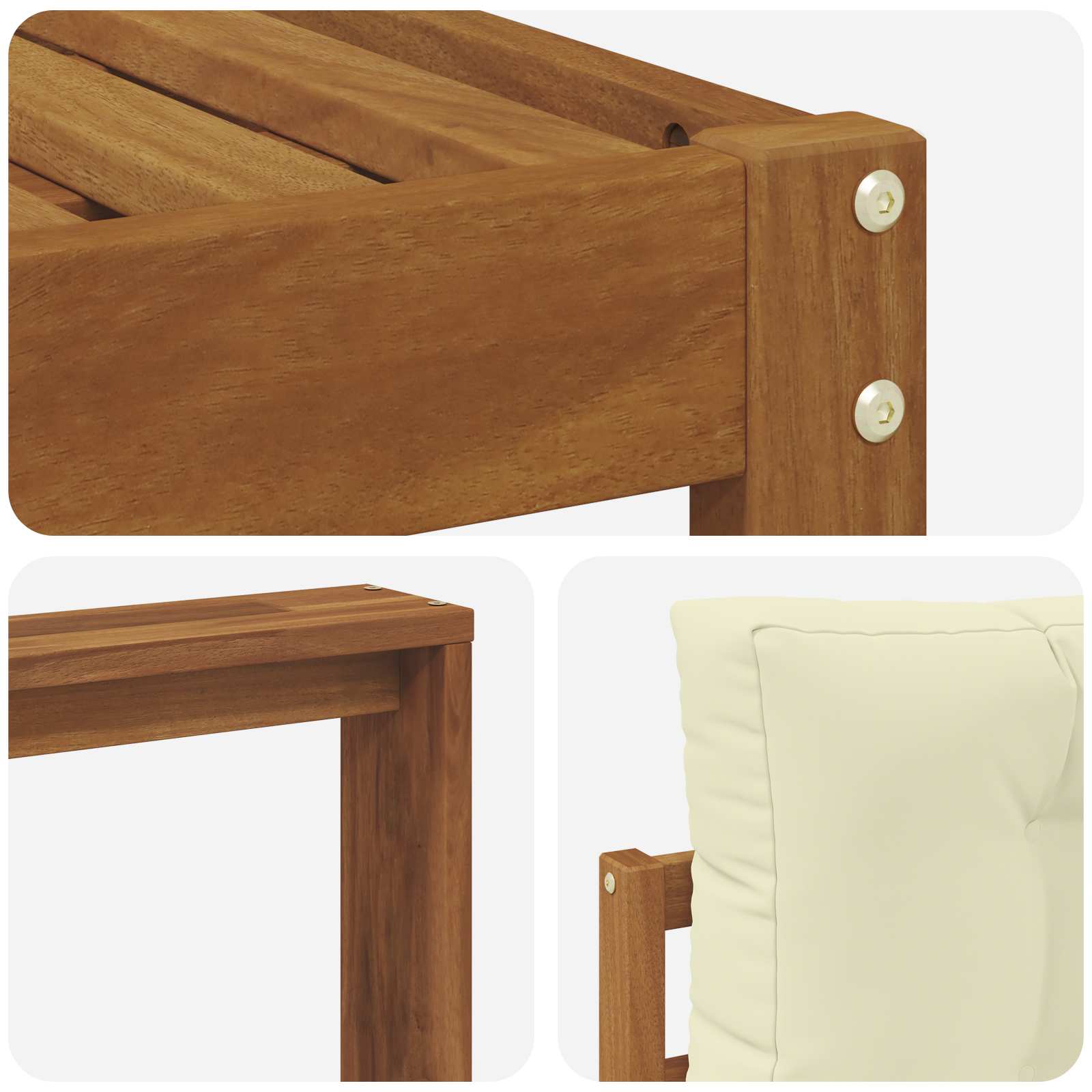 Set vanjskih sofa s jastukom 11 pcs Prirodna i krem